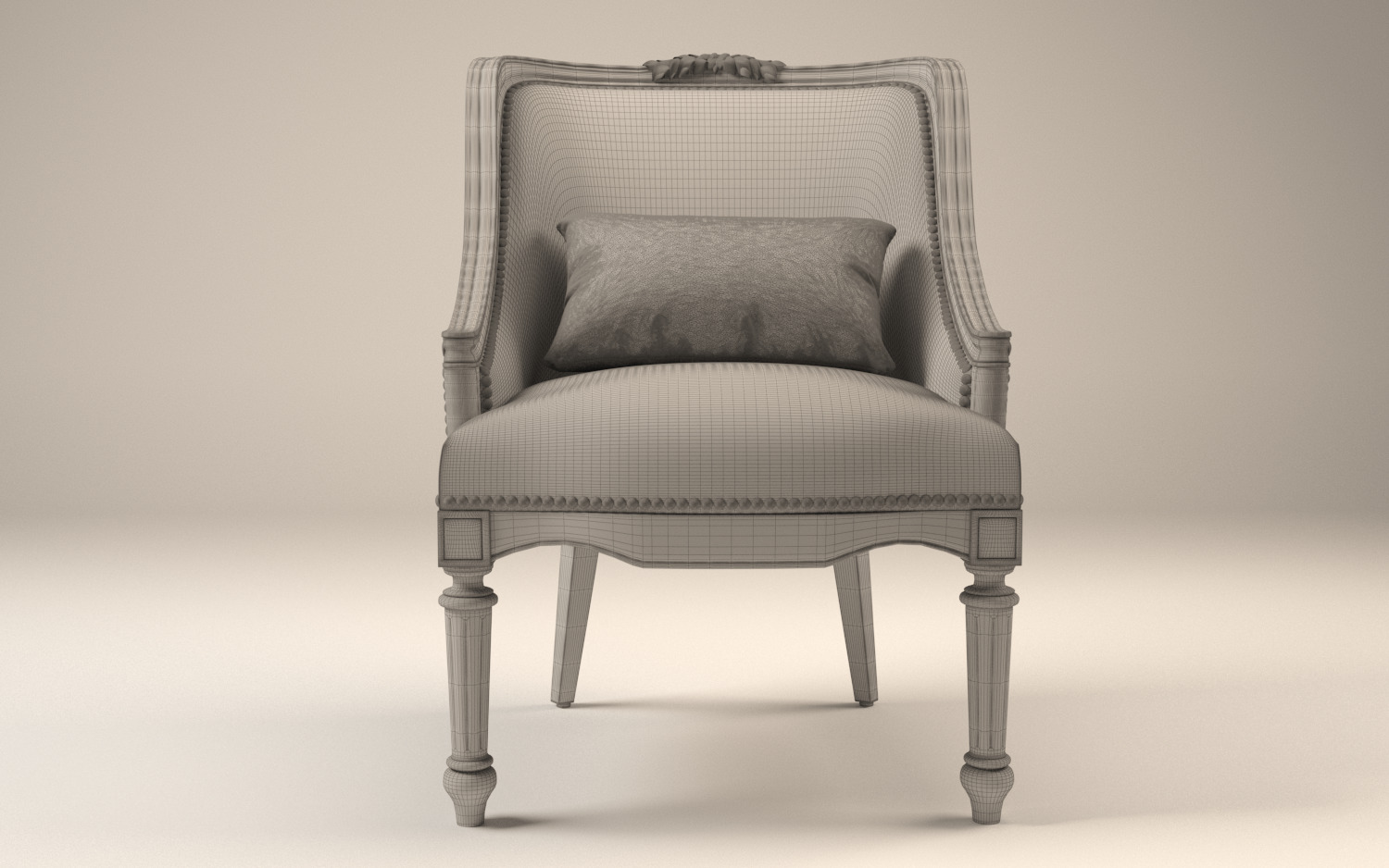 Classic Vintage Armchair  3D model_9