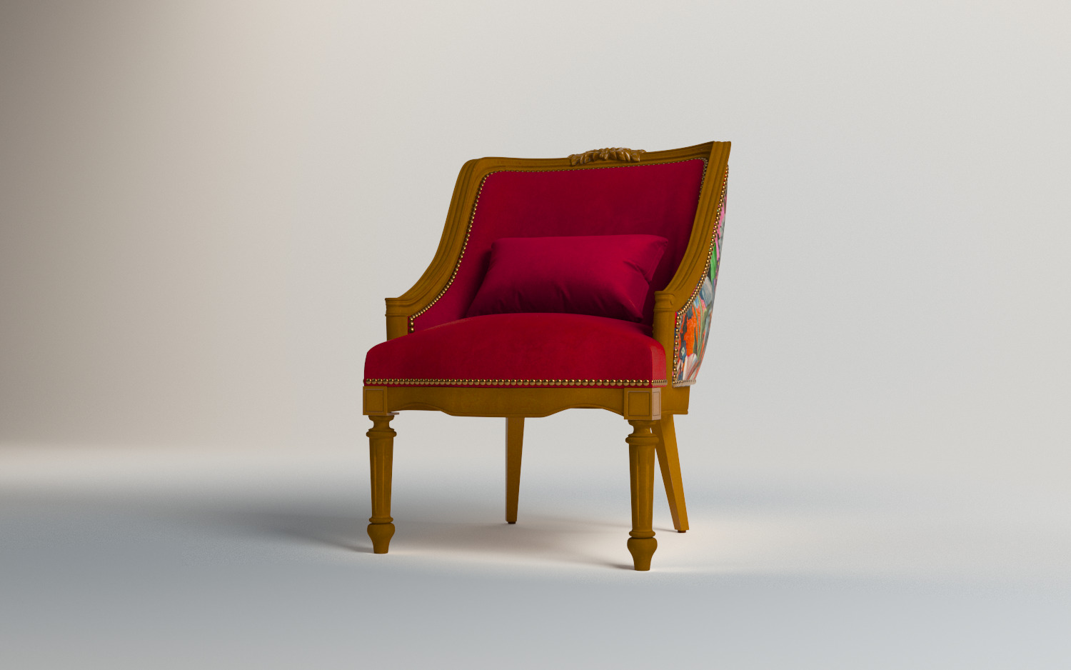 Classic Vintage Armchair  3D model_1