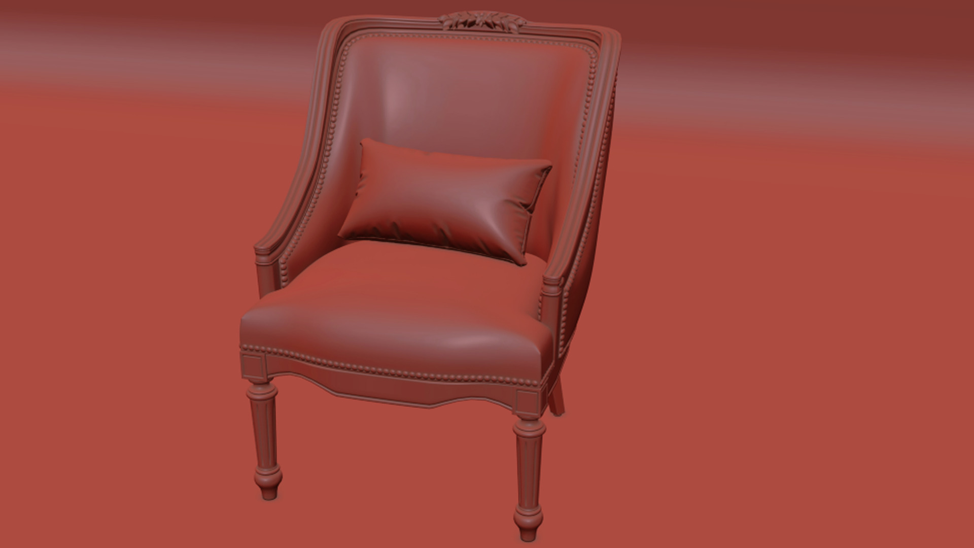 Classic Vintage Armchair  3D model_7