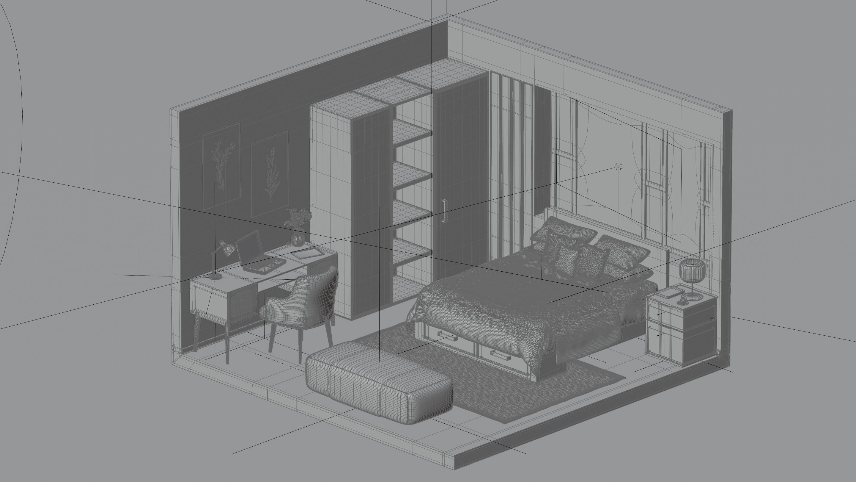 Bedroom interior 3D model_4