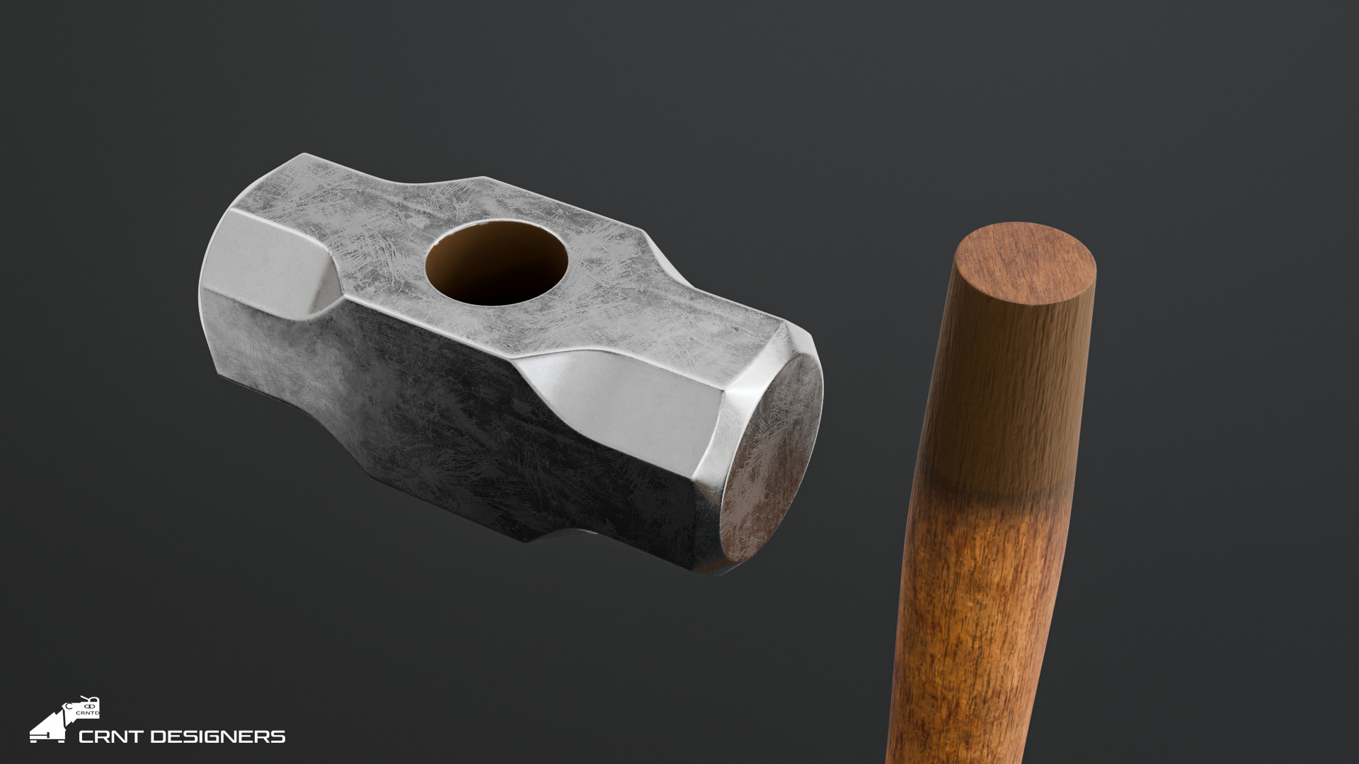 Heavy Sledgehammer - Medieval Weapon Prop 3D model_13