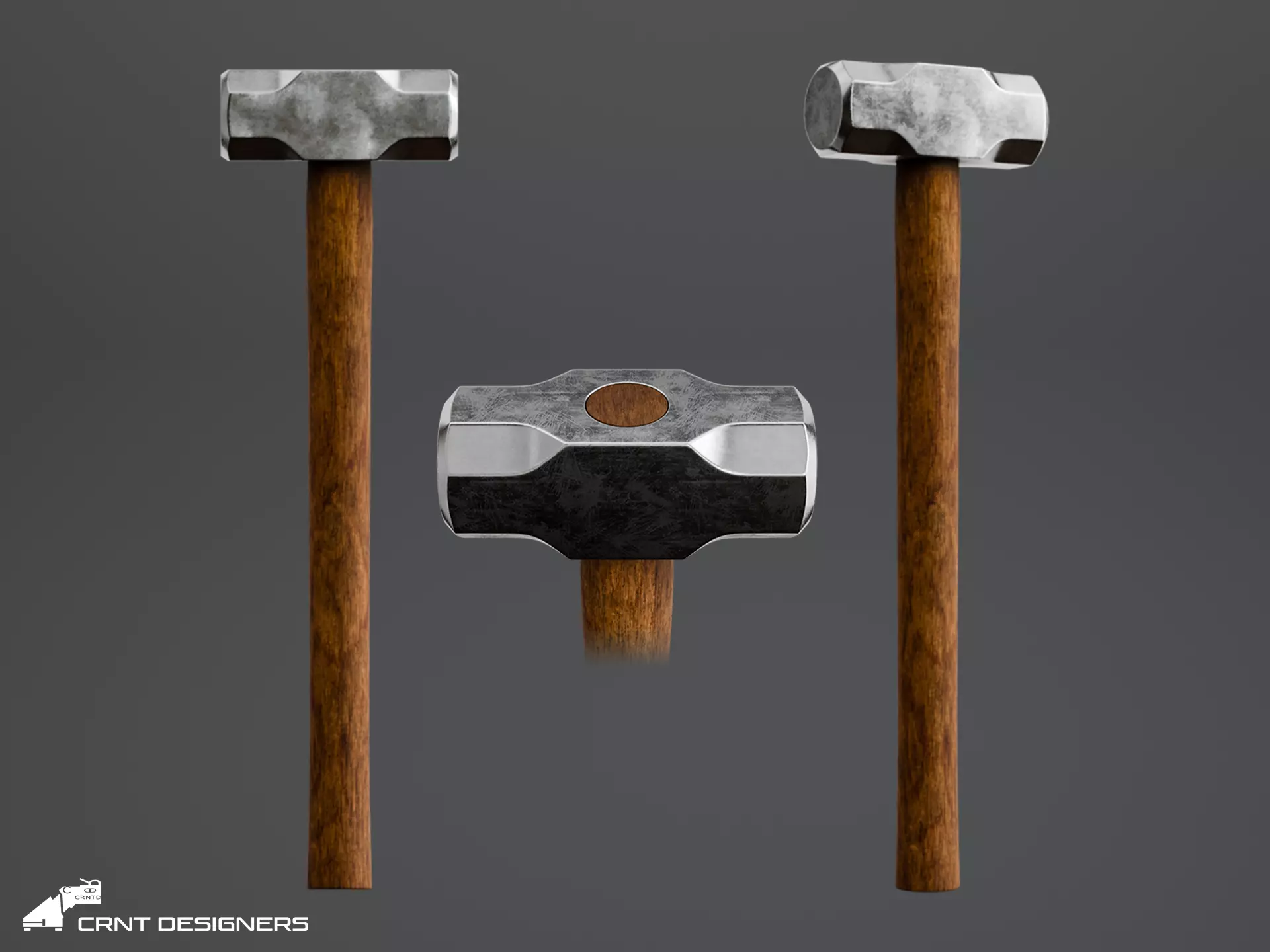 Heavy Sledgehammer - Medieval Weapon Prop 3D model_0