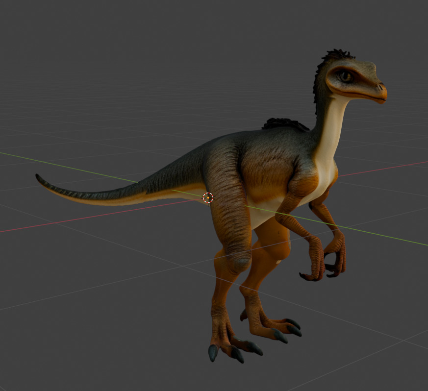 Character-Style Velociraptor Model 3D model_2