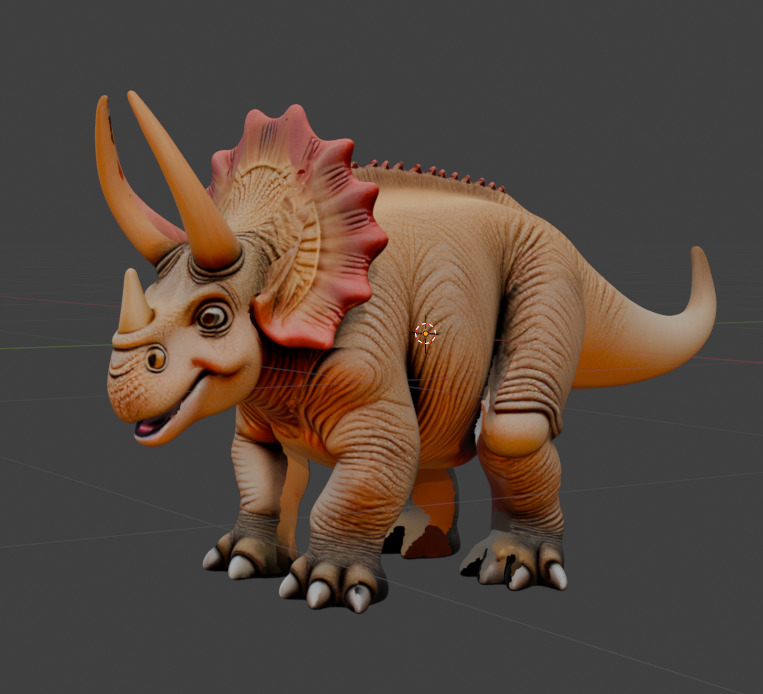 Triceratops 3D Model Pack Stylized Dinosaurs for Game 3D model_5