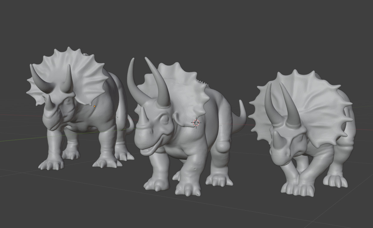 Triceratops 3D Model Pack Stylized Dinosaurs for Game 3D model_8