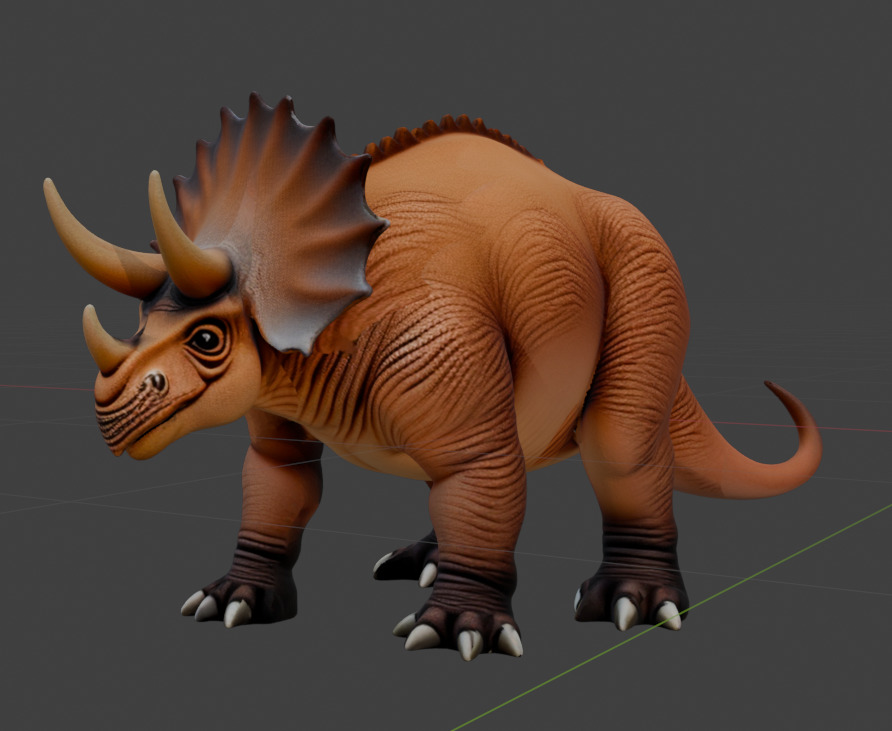 Triceratops 3D Model Pack Stylized Dinosaurs for Game 3D model_6