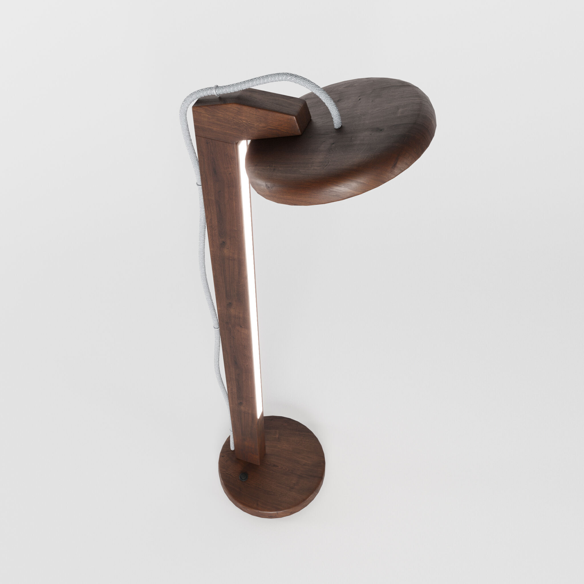 Modern Wooden Floor Lamp 3D model_3