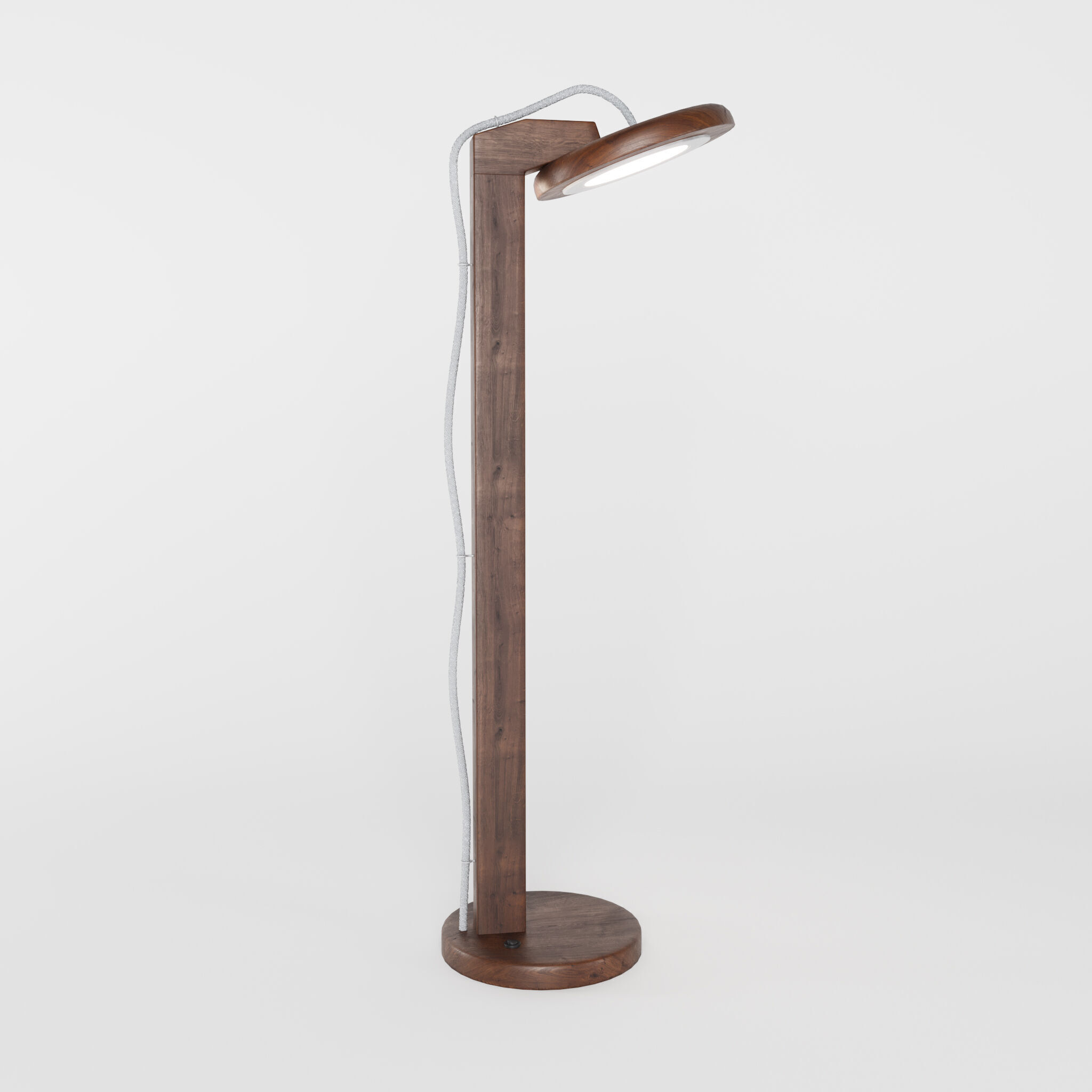 Modern Wooden Floor Lamp 3D model_1