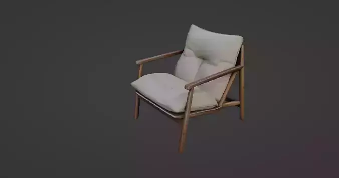 Contemporary Wooden Lounge Chair with Cushioned Seat