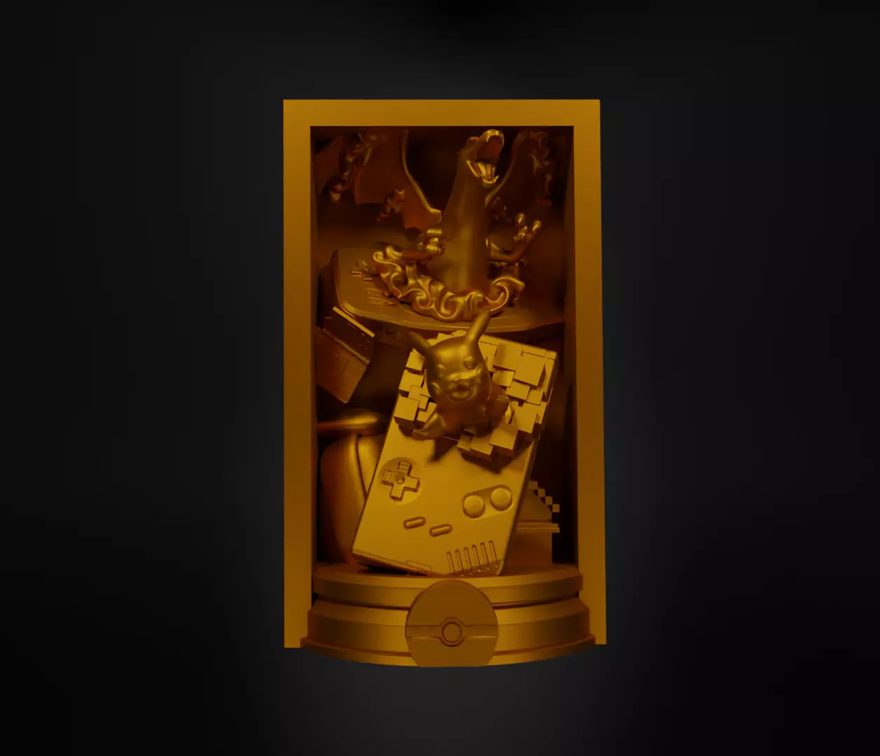 Pokemon Book Nook - Pokemon Fan Art Bookend - Book Prop 3D print model_0