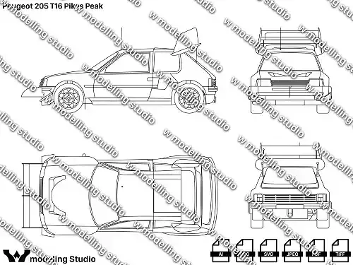 Peugeot 205 T16 Pikes Peak blueprint