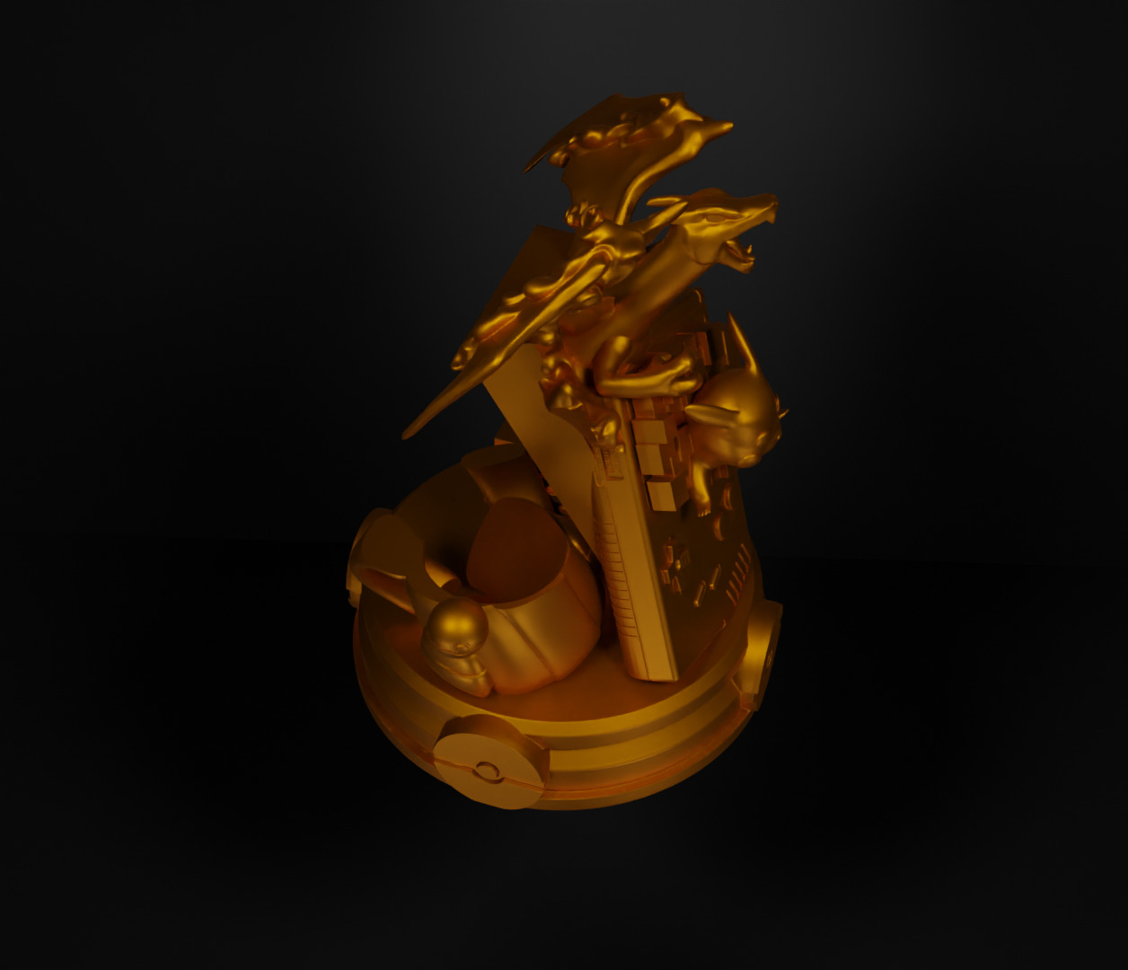 Pokemon Console Holder 3D Model - Pokemon Game Controller Stand 3D print model_14