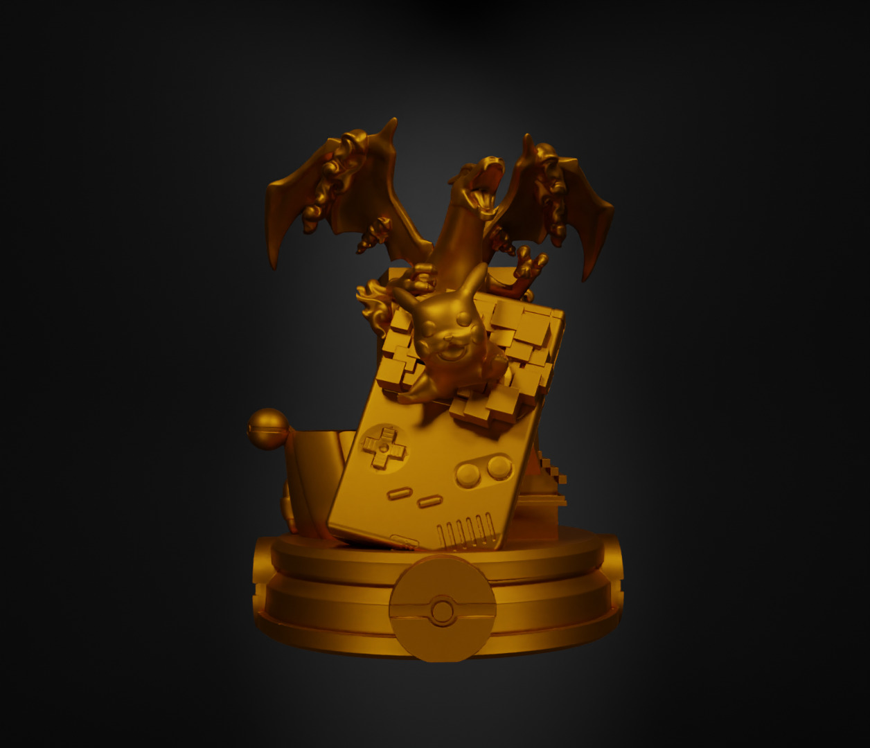 Pokemon Console Holder 3D Model - Pokemon Game Controller Stand 3D print model_8