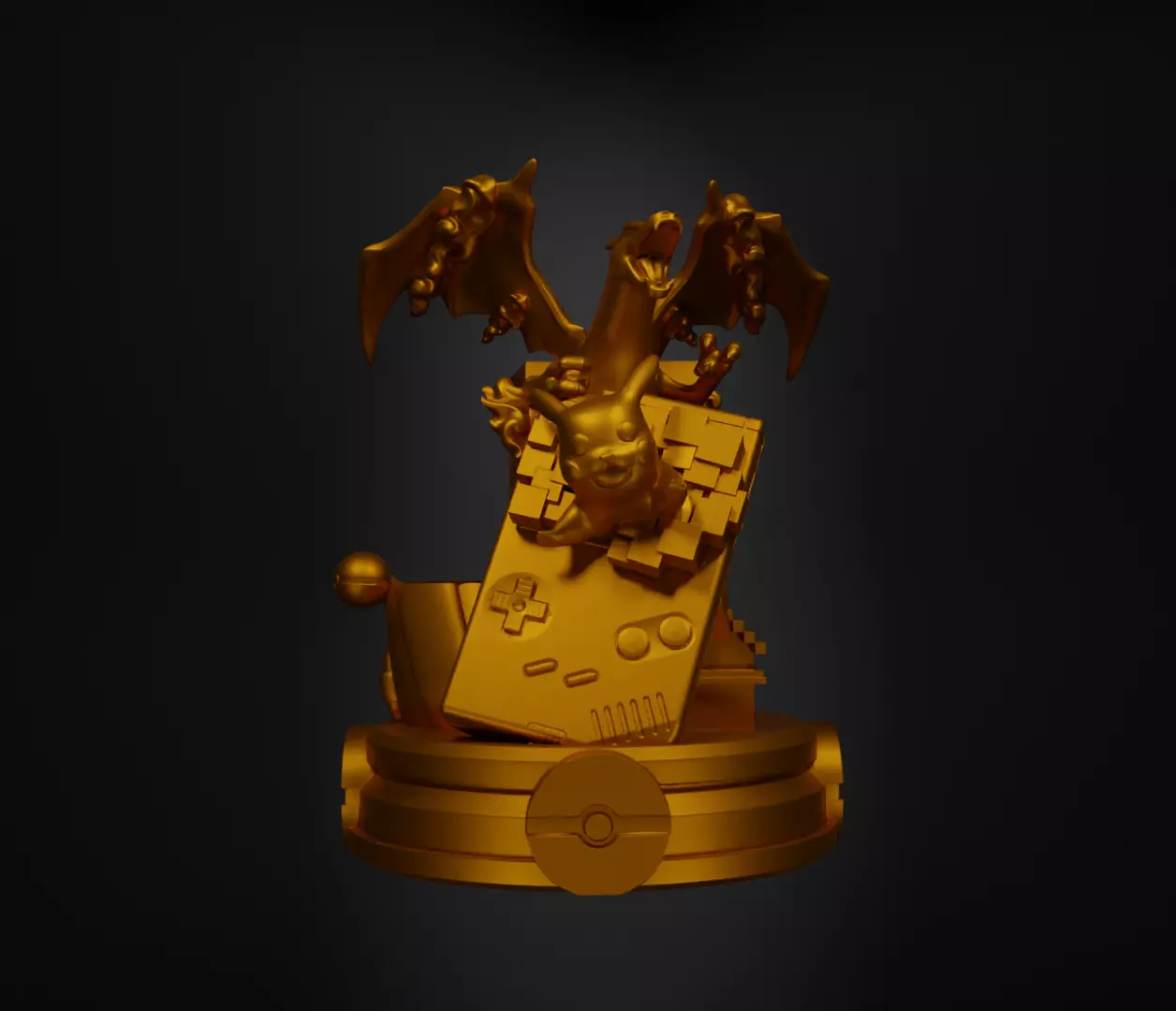 Pokemon Console Holder 3D Model - Pokemon Game Controller Stand 3D print model_0