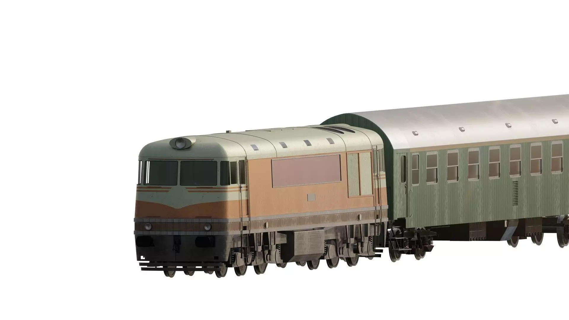 1970s diesel train 3D model