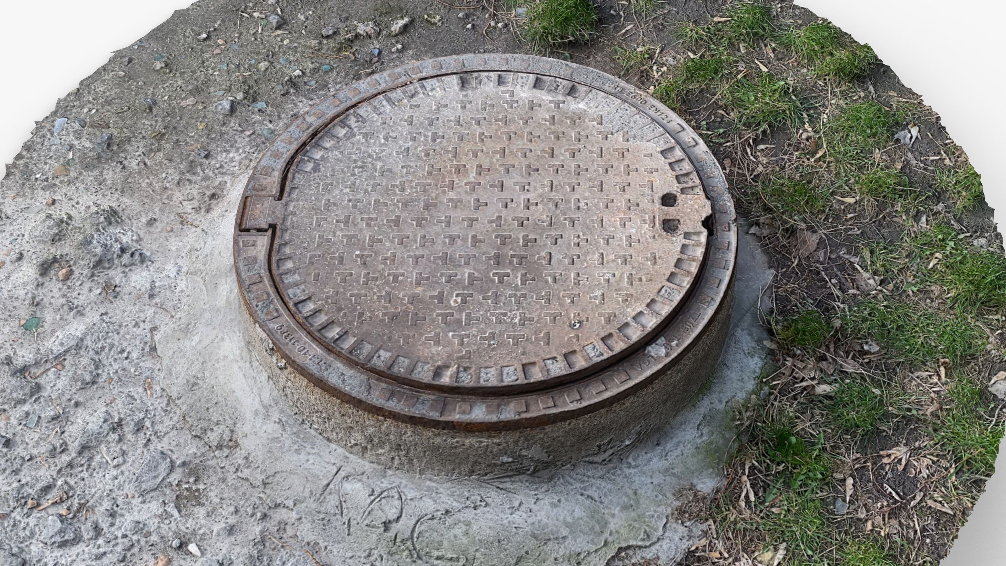 Photorealistic 3D scan of manhole Hatch cover Sewer Manhole Low-poly 3D model_10