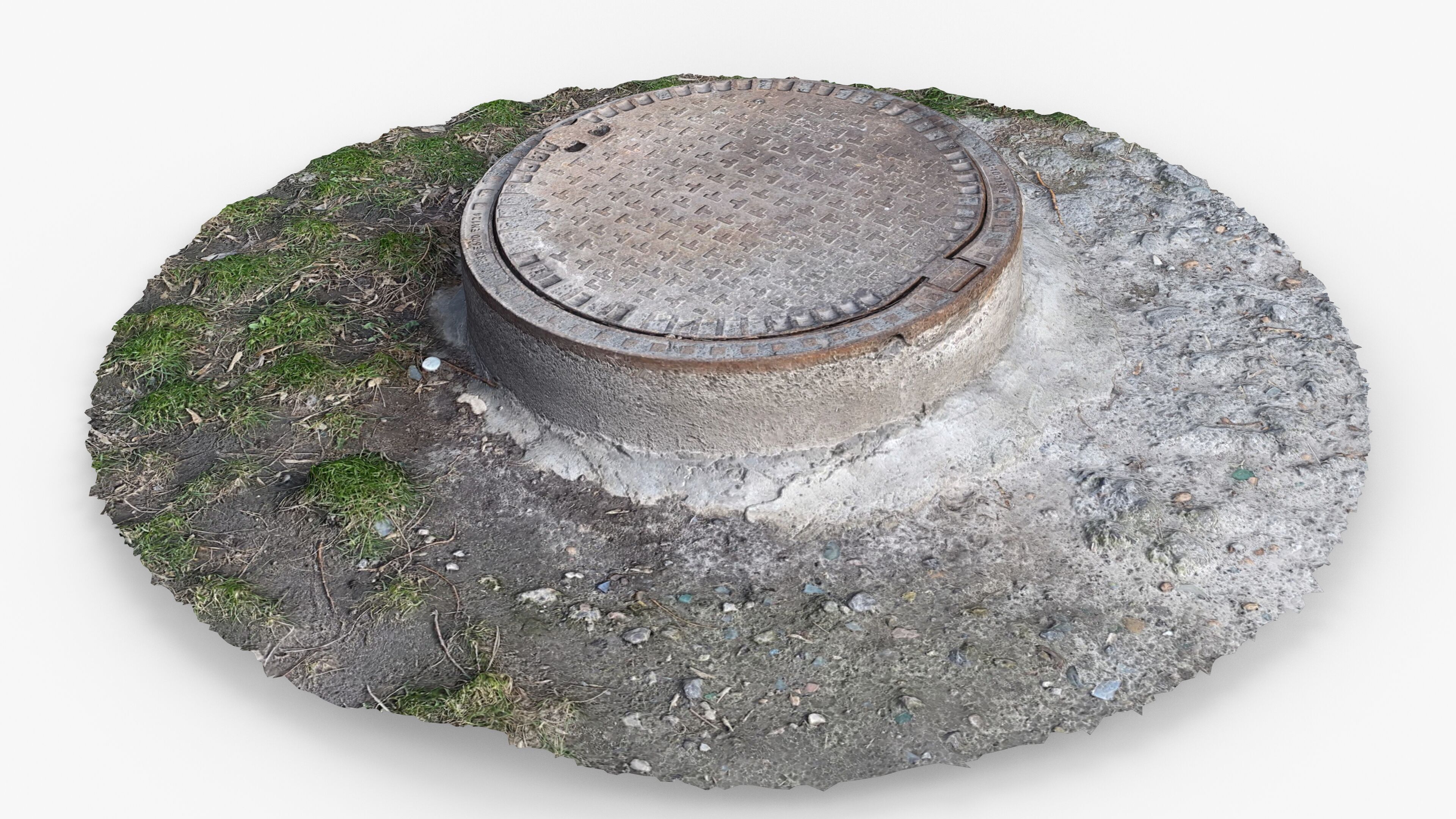 Photorealistic 3D scan of manhole Hatch cover Sewer Manhole Low-poly 3D model_9