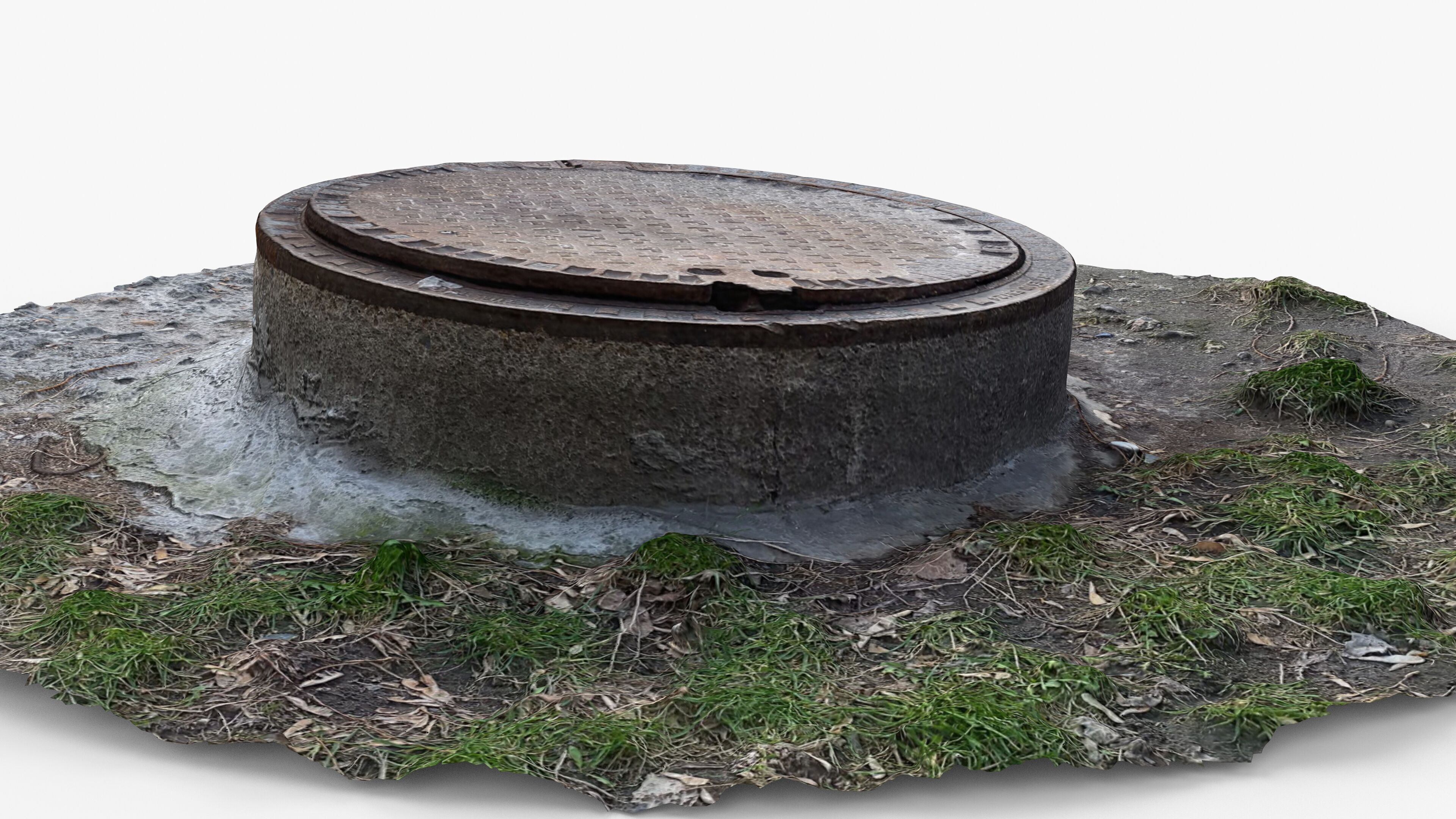 Photorealistic 3D scan of manhole Hatch cover Sewer Manhole Low-poly 3D model_5