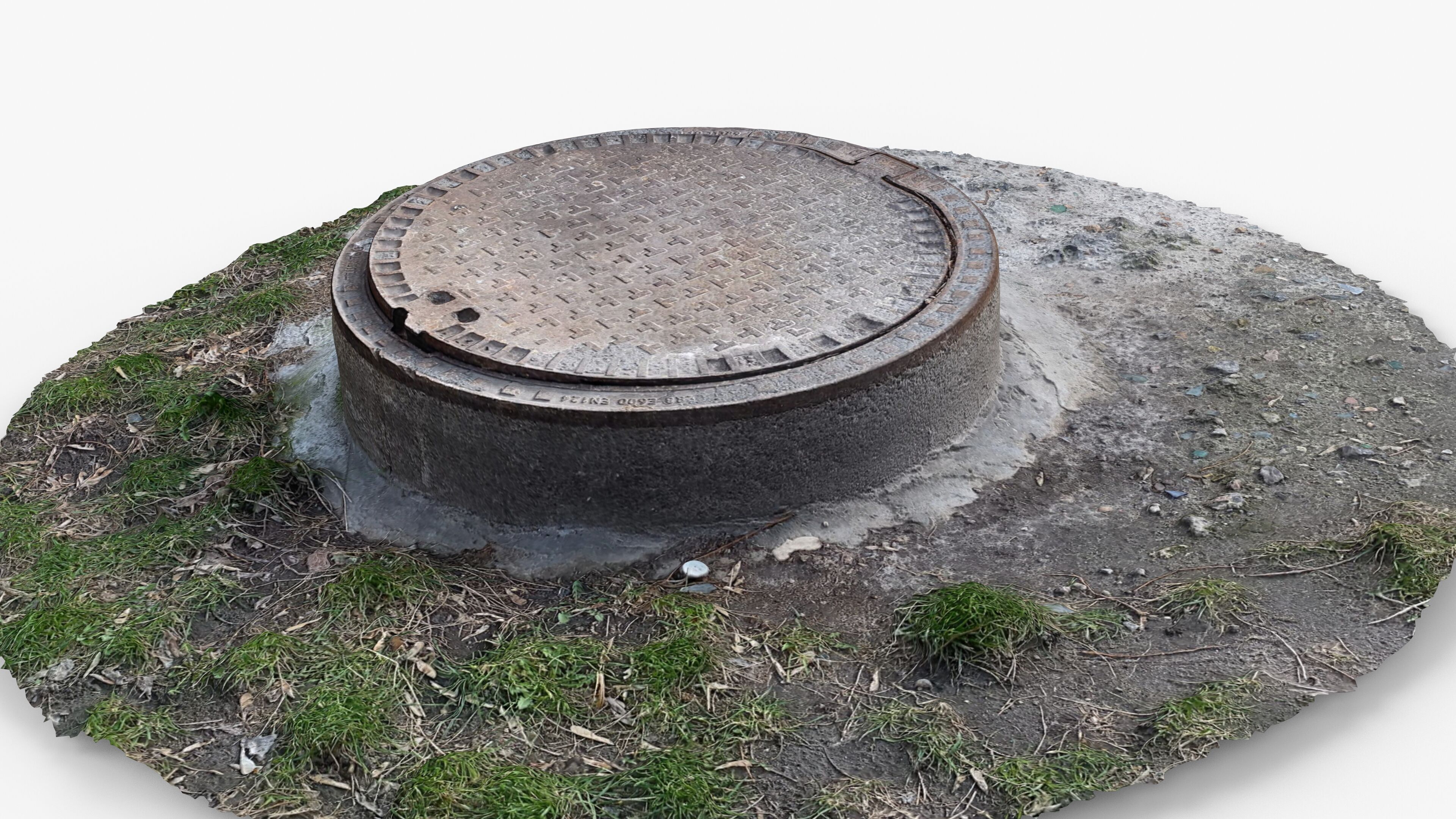 Photorealistic 3D scan of manhole Hatch cover Sewer Manhole Low-poly 3D model_7