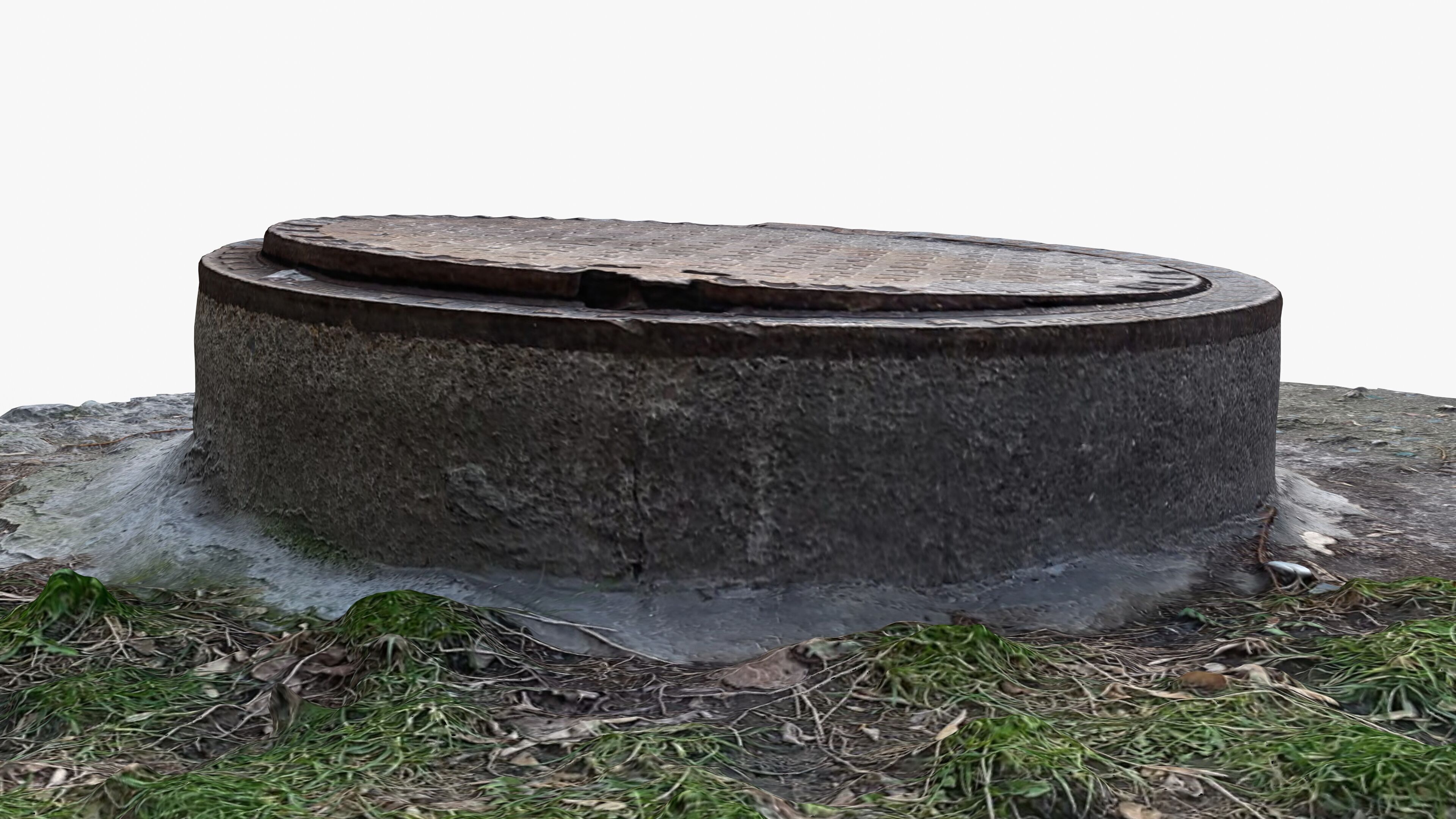 Photorealistic 3D scan of manhole Hatch cover Sewer Manhole Low-poly 3D model_15
