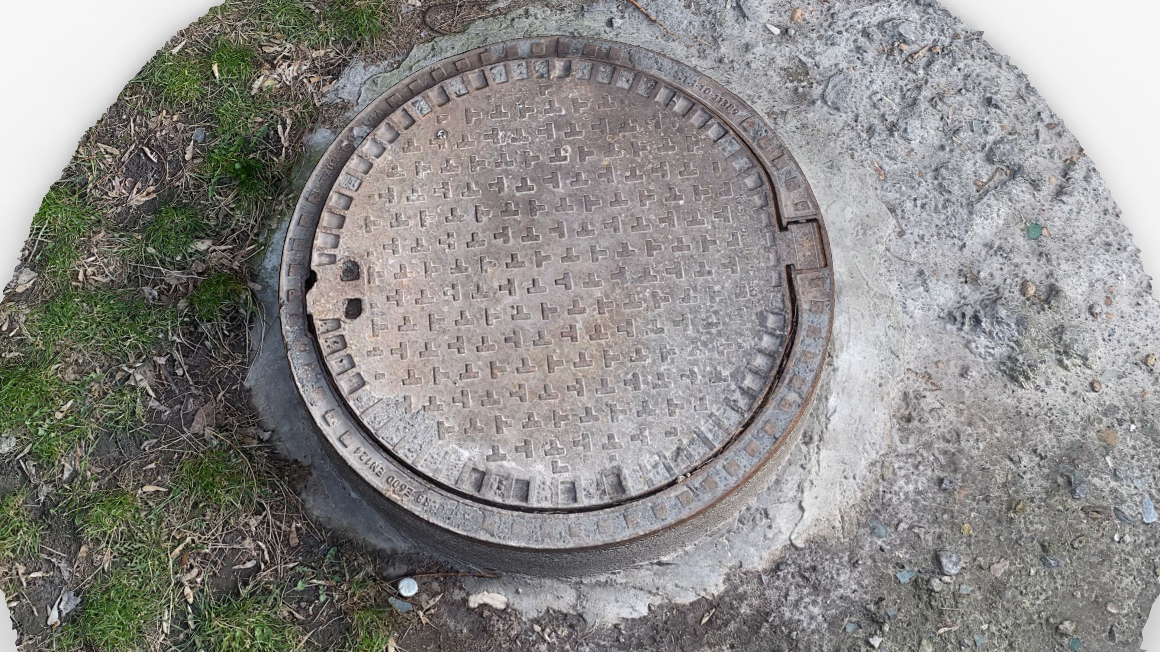 Photorealistic 3D scan of manhole Hatch cover Sewer Manhole Low-poly 3D model_14