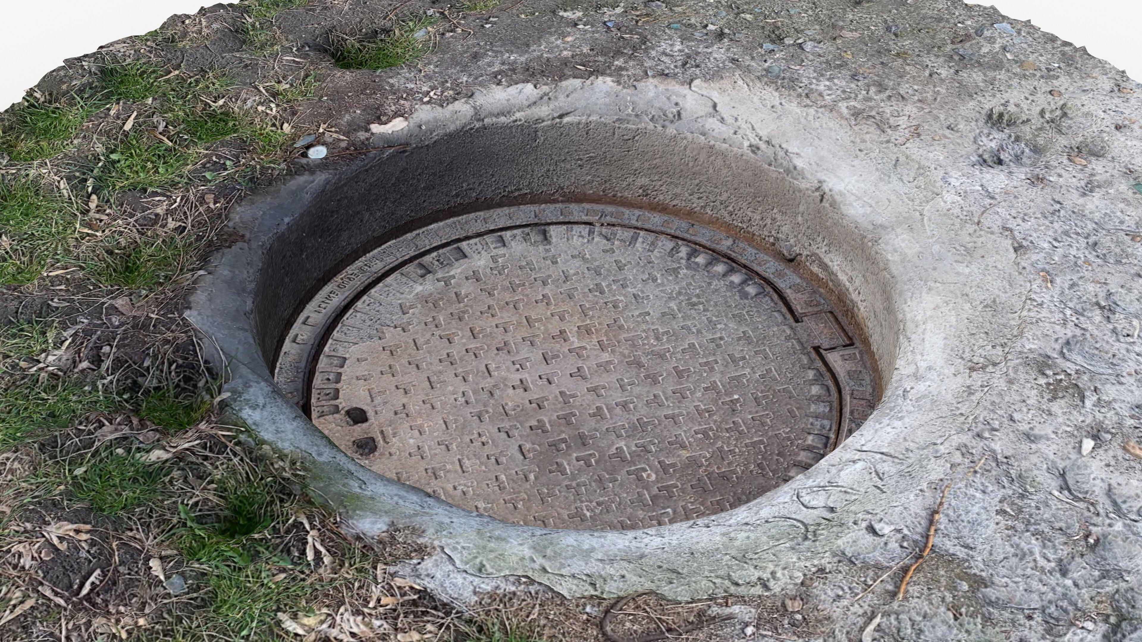 Photorealistic 3D scan of manhole Hatch cover Sewer Manhole Low-poly 3D model_13