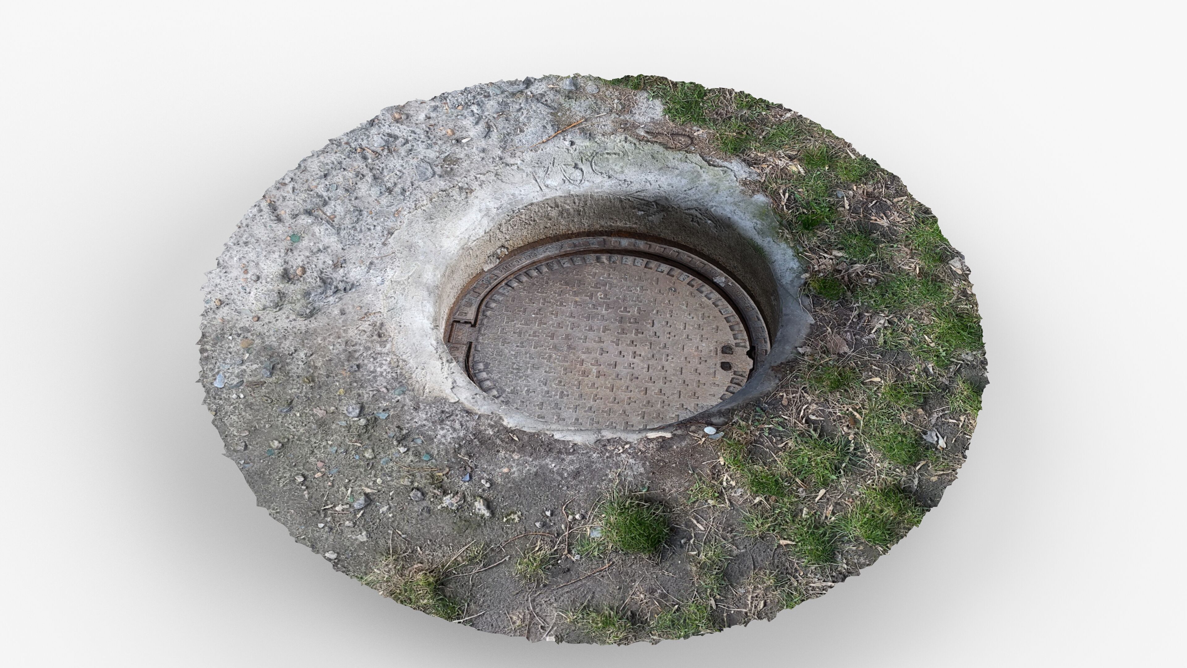 Photorealistic 3D scan of manhole Hatch cover Sewer Manhole Low-poly 3D model_12