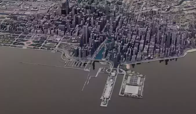 Chicago City 3D print model