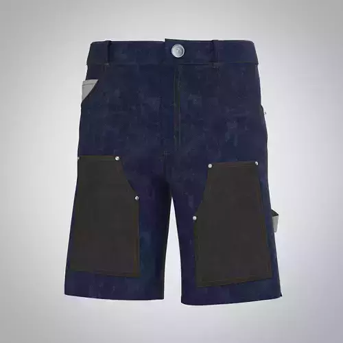 boys denim shorts rigged model  Low-poly 3D model