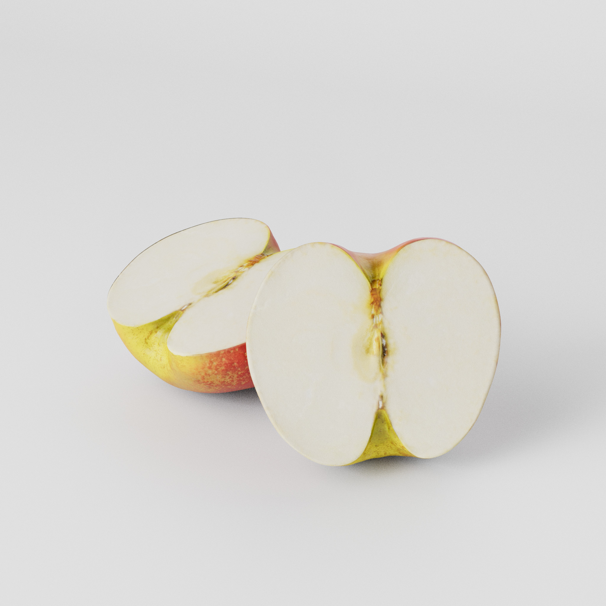 Cut Apple 3D model Low-poly 3D model_6