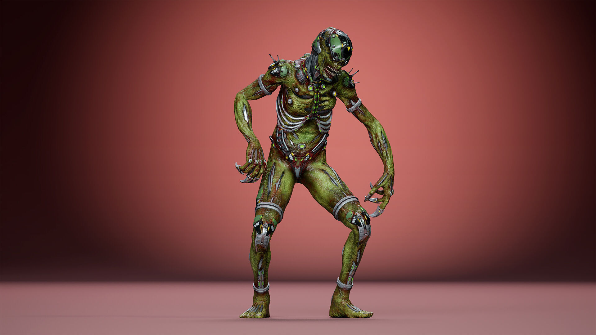 Cyborg Mutant1 Low-poly 3D model_14