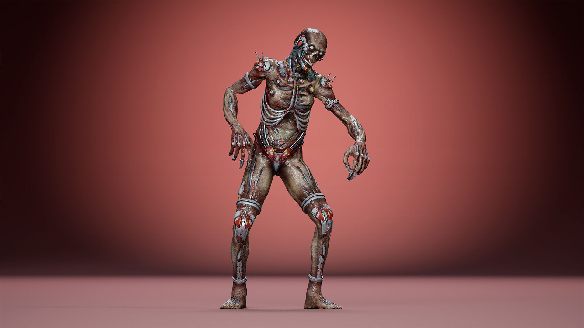 Cyborg Mutant1 Low-poly 3D model_10