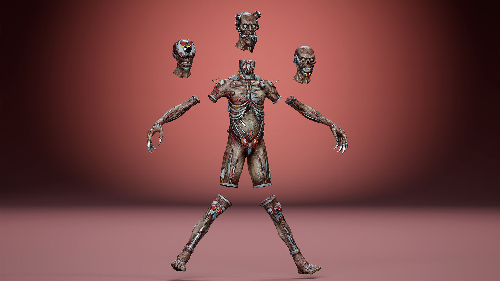 Cyborg Mutant1 Low-poly 3D model_17