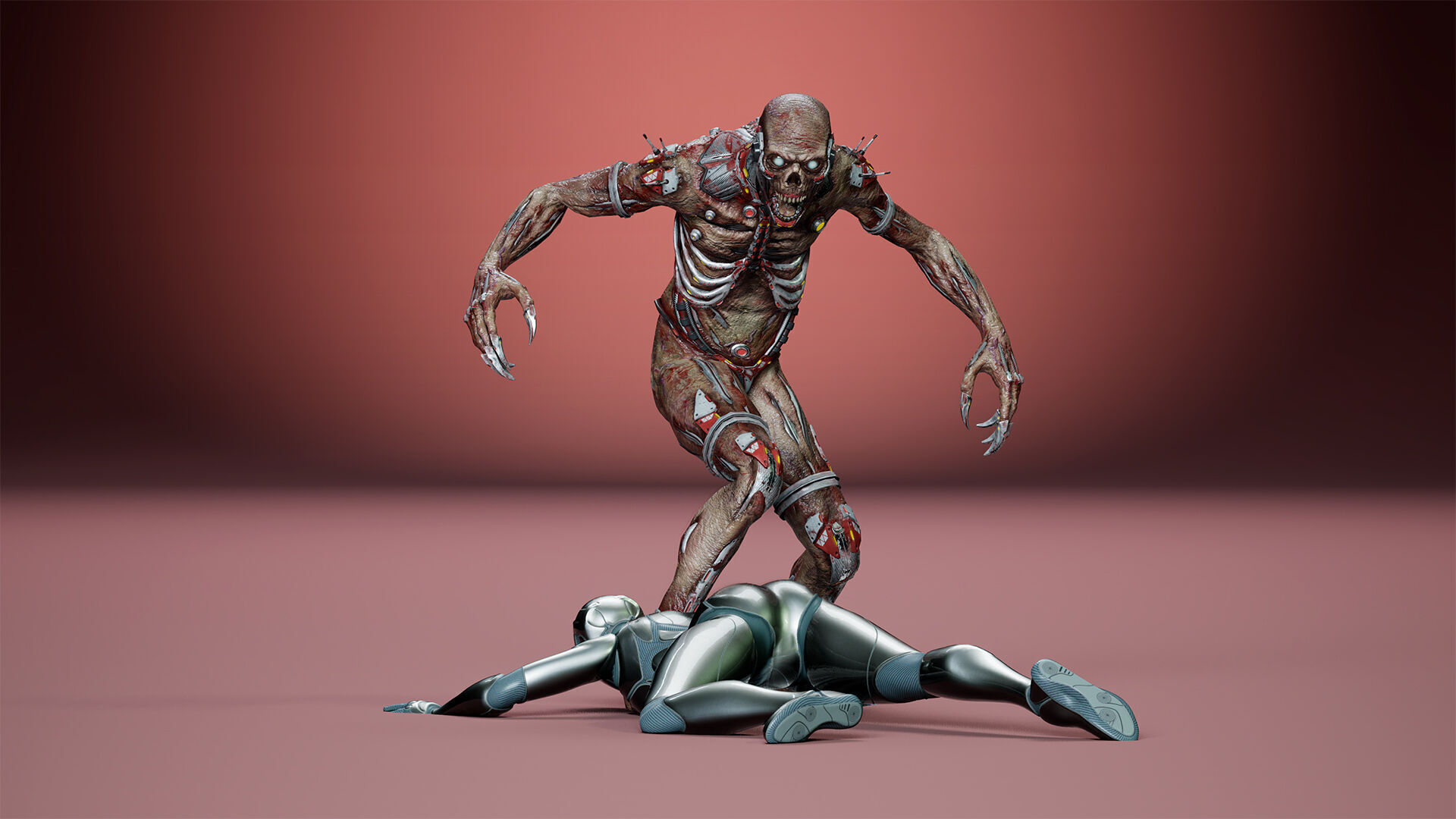 Cyborg Mutant1 Low-poly 3D model_12