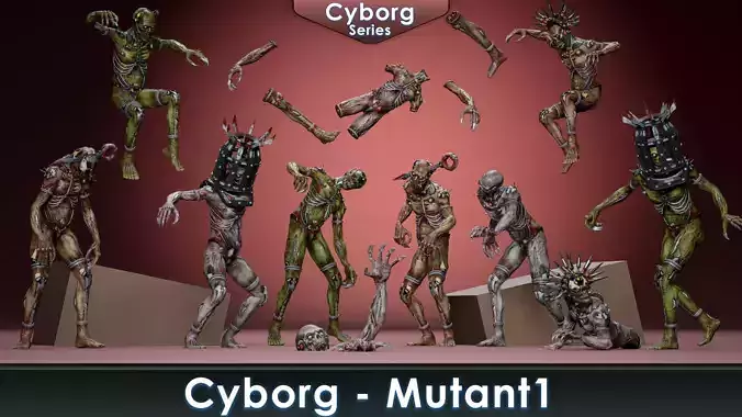 Cyborg Mutant1 Low-poly 3D model Cyborg Mutant1 Low-poly 3D model