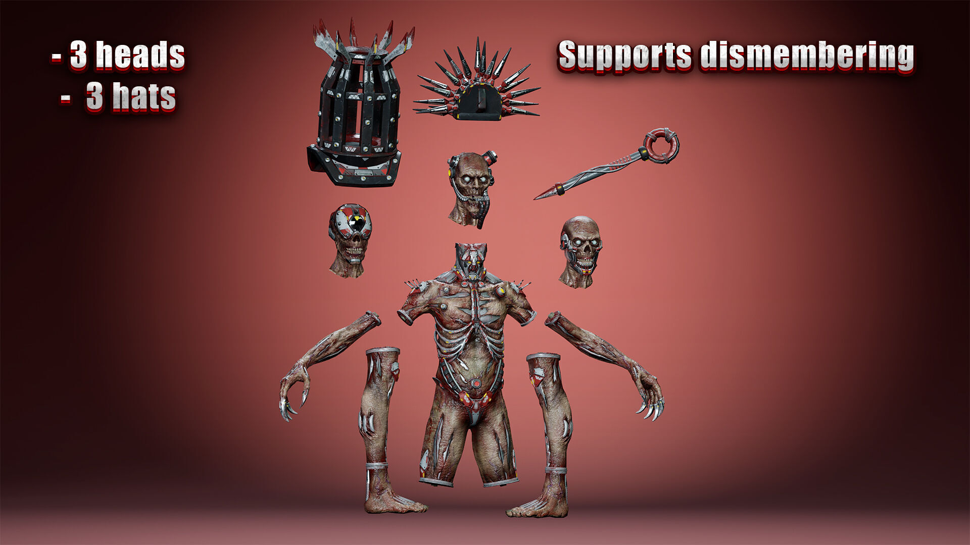 Cyborg Mutant1 Low-poly 3D model_3