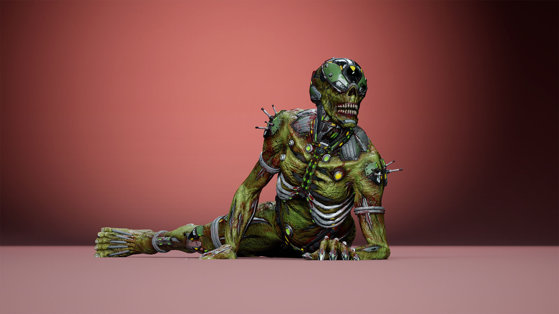 Cyborg Mutant1 Low-poly 3D model_13