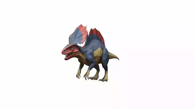 Dilophosaurus Feathered Dinosaur 3d Render