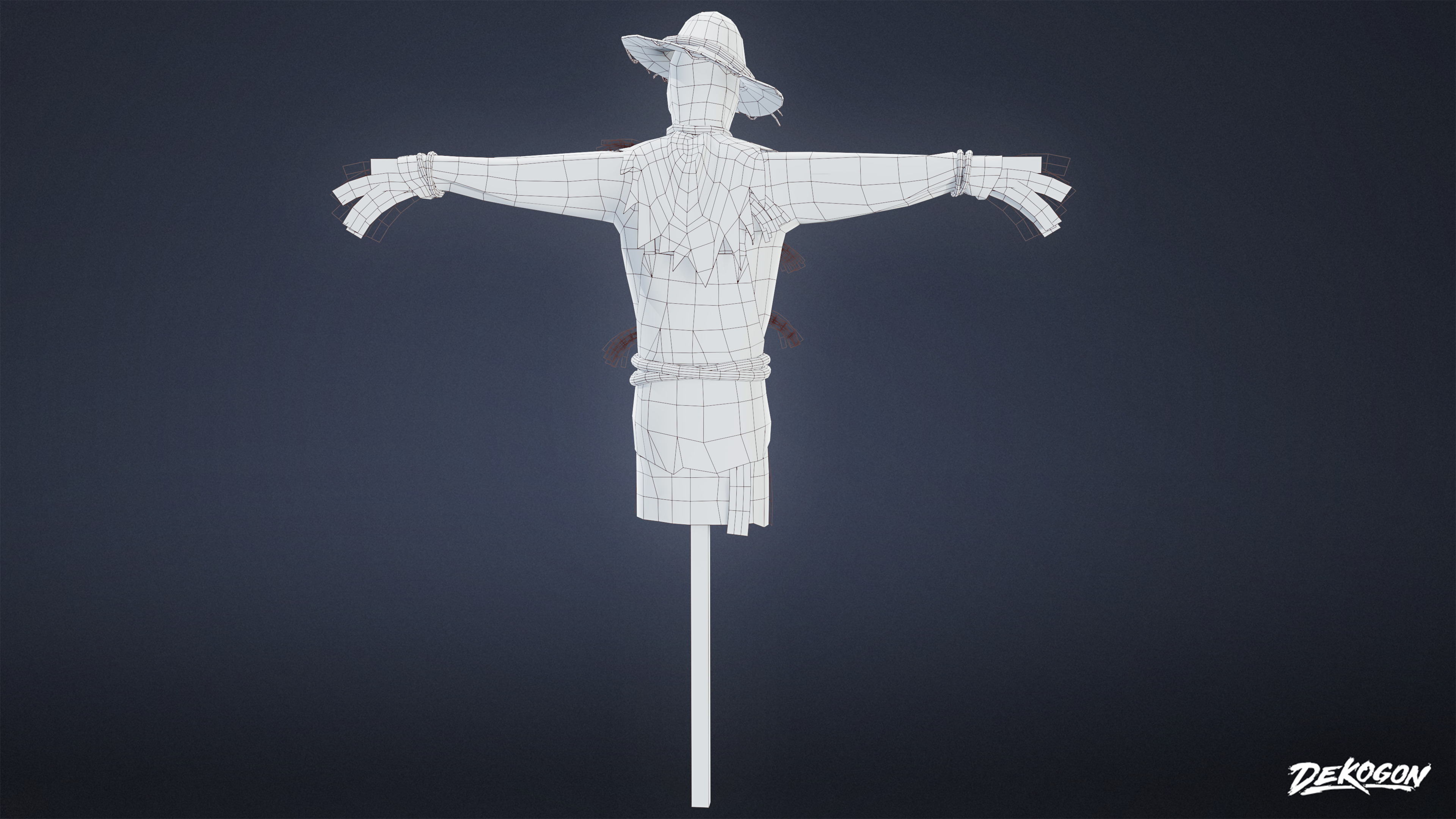 SUBURBS - Scarecrow 01 - LOW POLY AND NANITE Low-poly 3D model_10