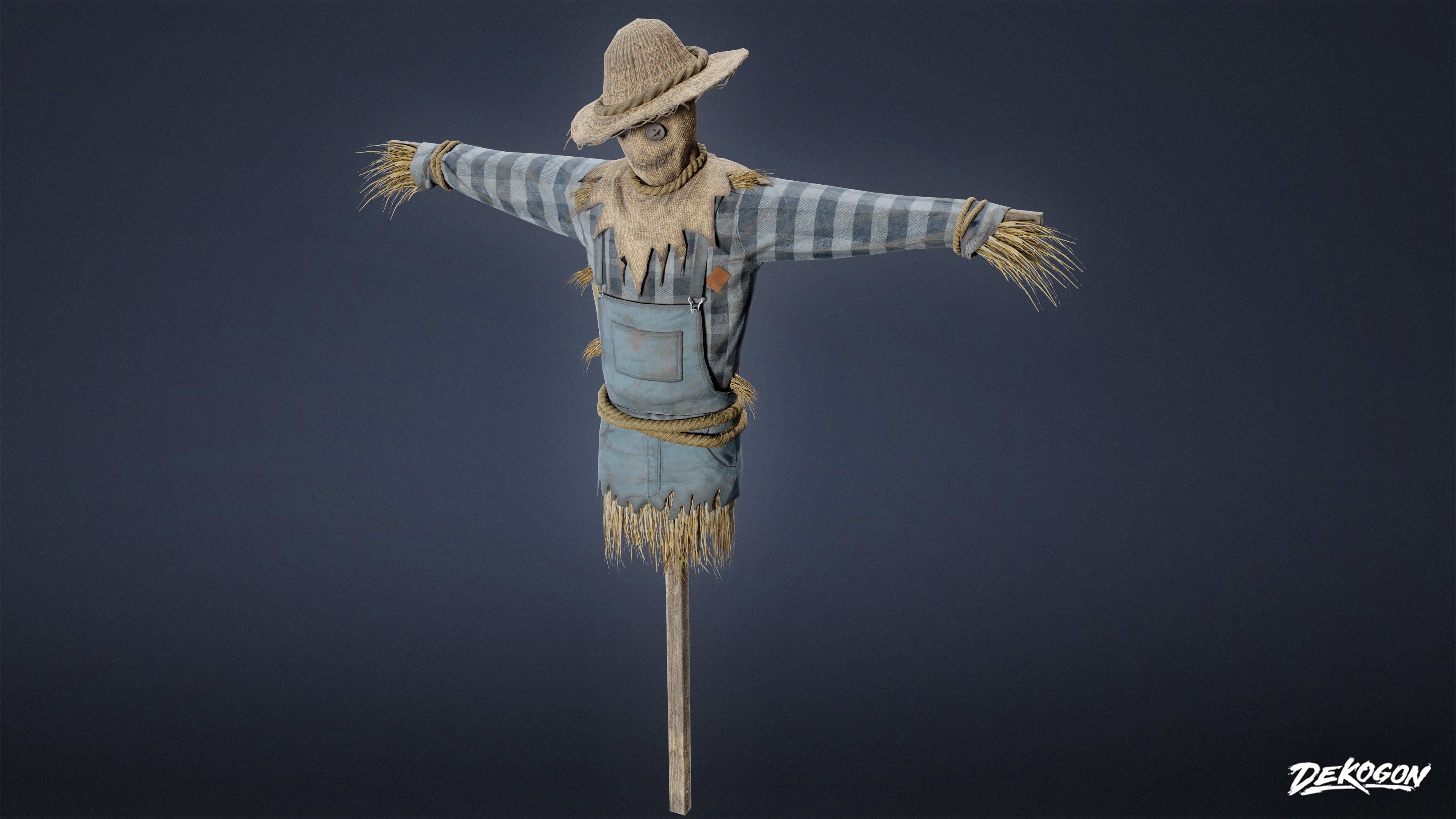 SUBURBS - Scarecrow 01 - LOW POLY AND NANITE Low-poly 3D model_5