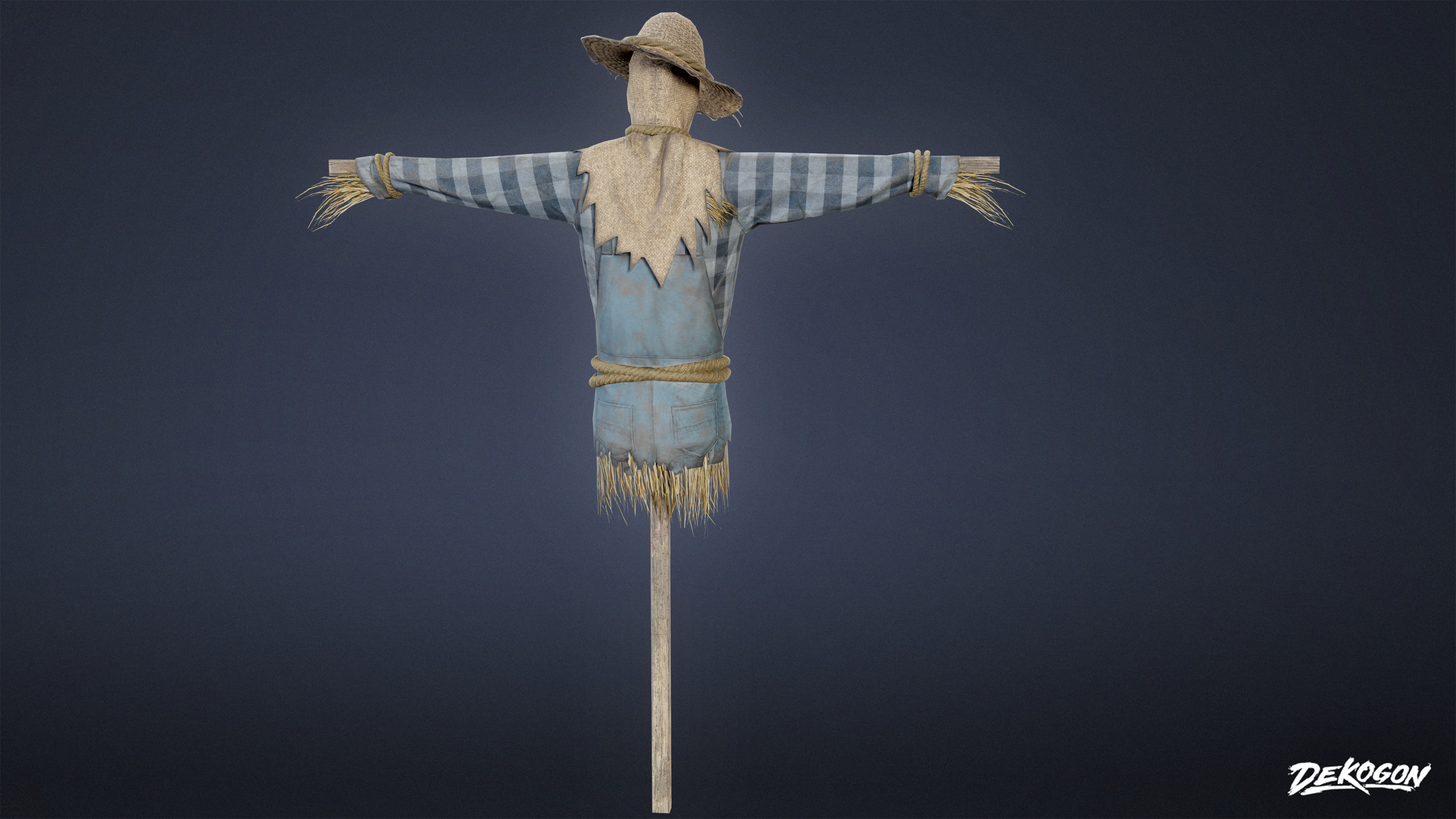 SUBURBS - Scarecrow 01 - LOW POLY AND NANITE Low-poly 3D model_4