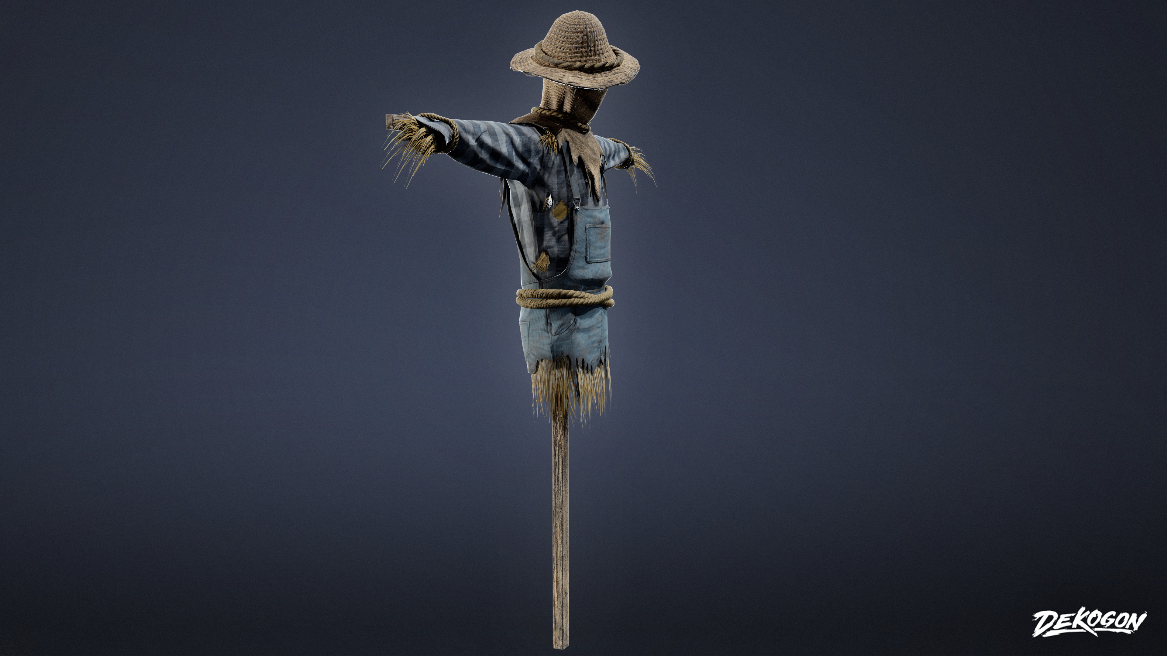 SUBURBS - Scarecrow 01 - LOW POLY AND NANITE Low-poly 3D model_3