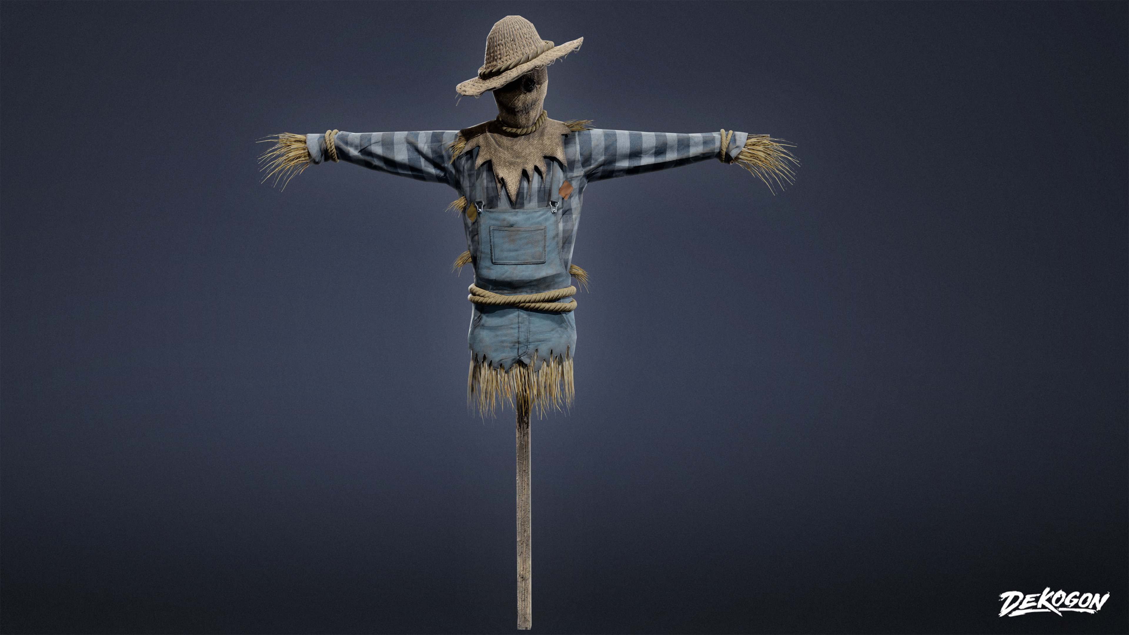 SUBURBS - Scarecrow 01 - LOW POLY AND NANITE Low-poly 3D model_2