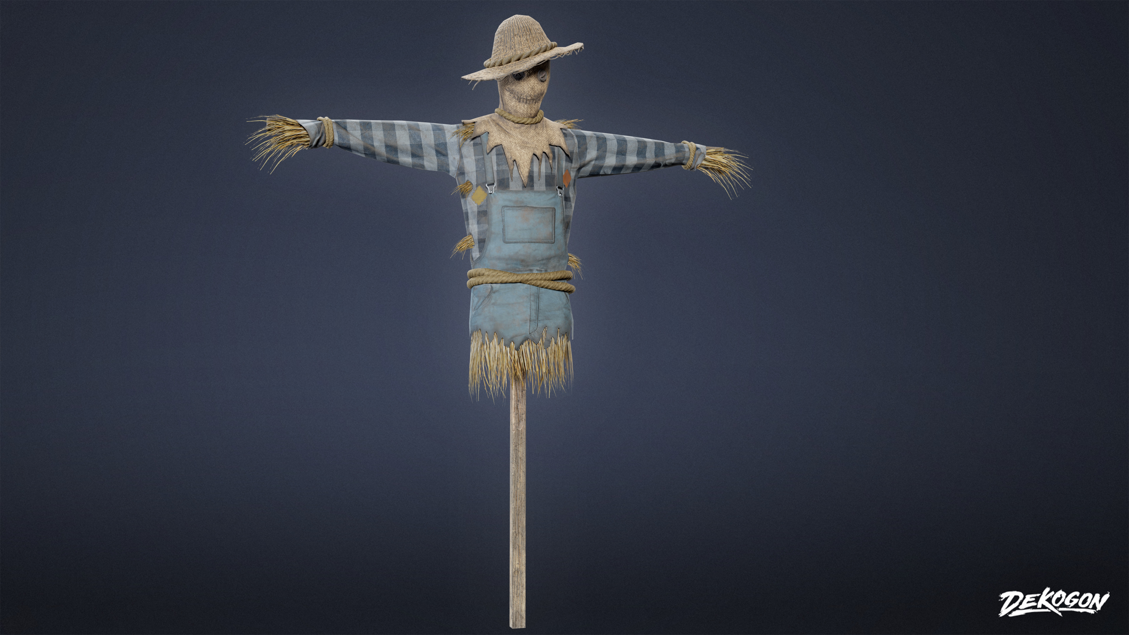 SUBURBS - Scarecrow 01 - LOW POLY AND NANITE Low-poly 3D model_6