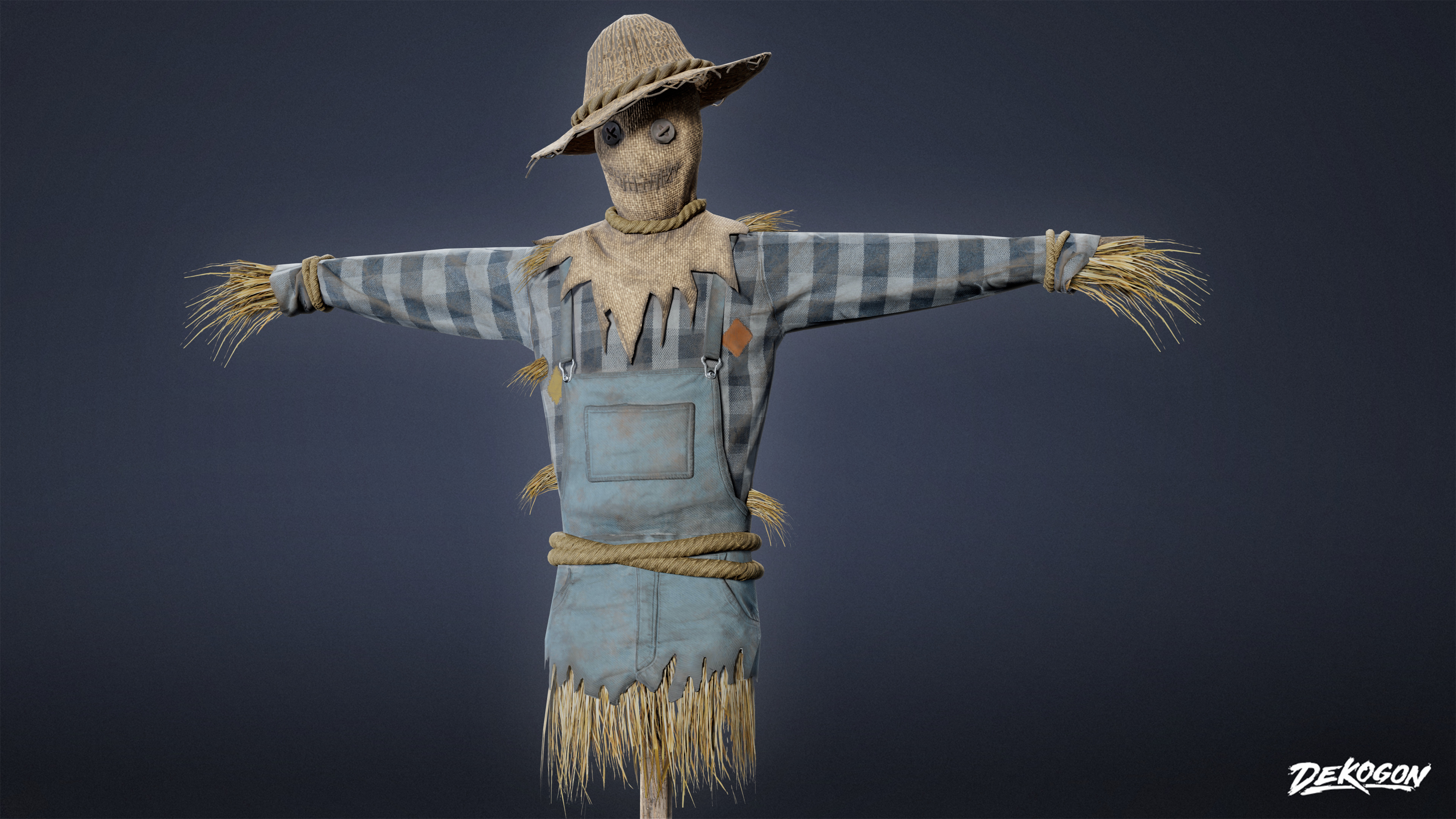SUBURBS - Scarecrow 01 - LOW POLY AND NANITE Low-poly 3D model_7
