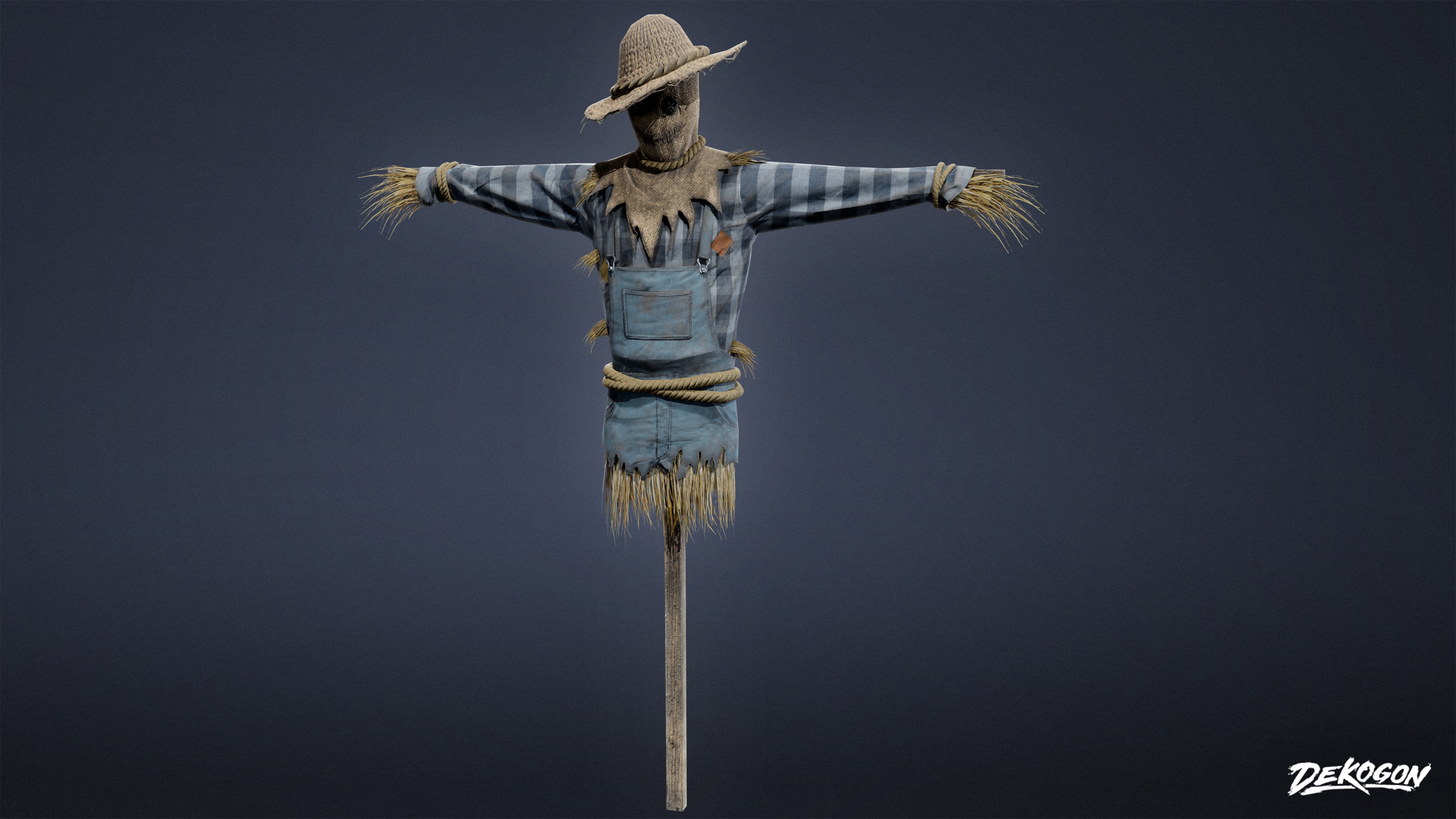 SUBURBS - Scarecrow 01 - LOW POLY AND NANITE Low-poly 3D model_1