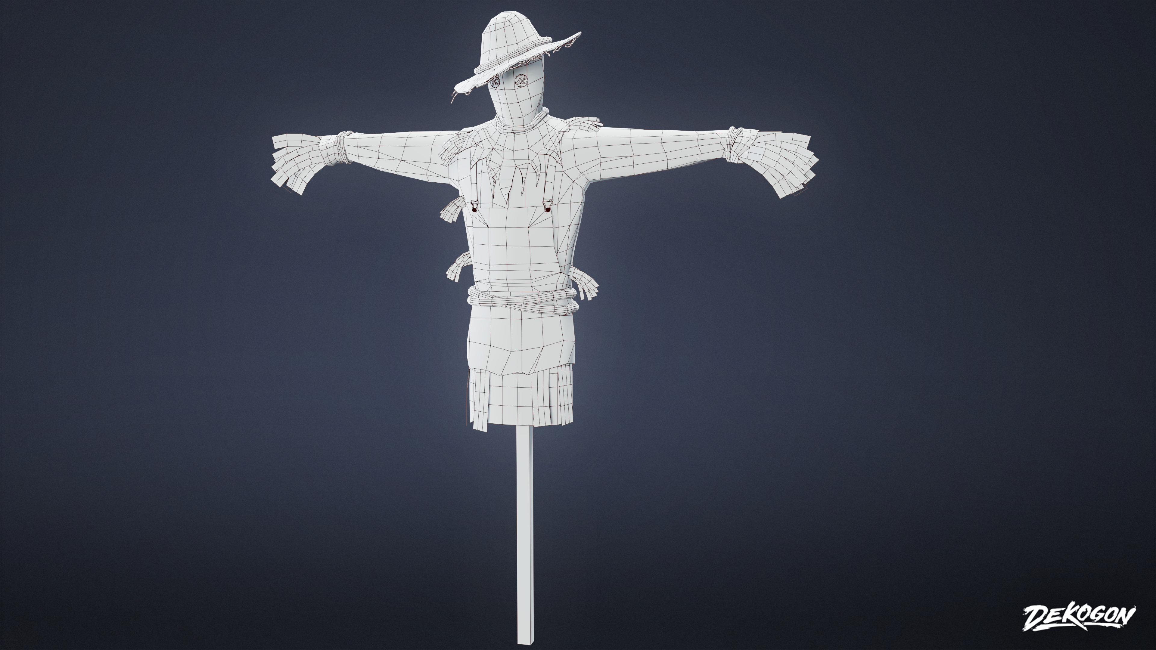 SUBURBS - Scarecrow 01 - LOW POLY AND NANITE Low-poly 3D model_9