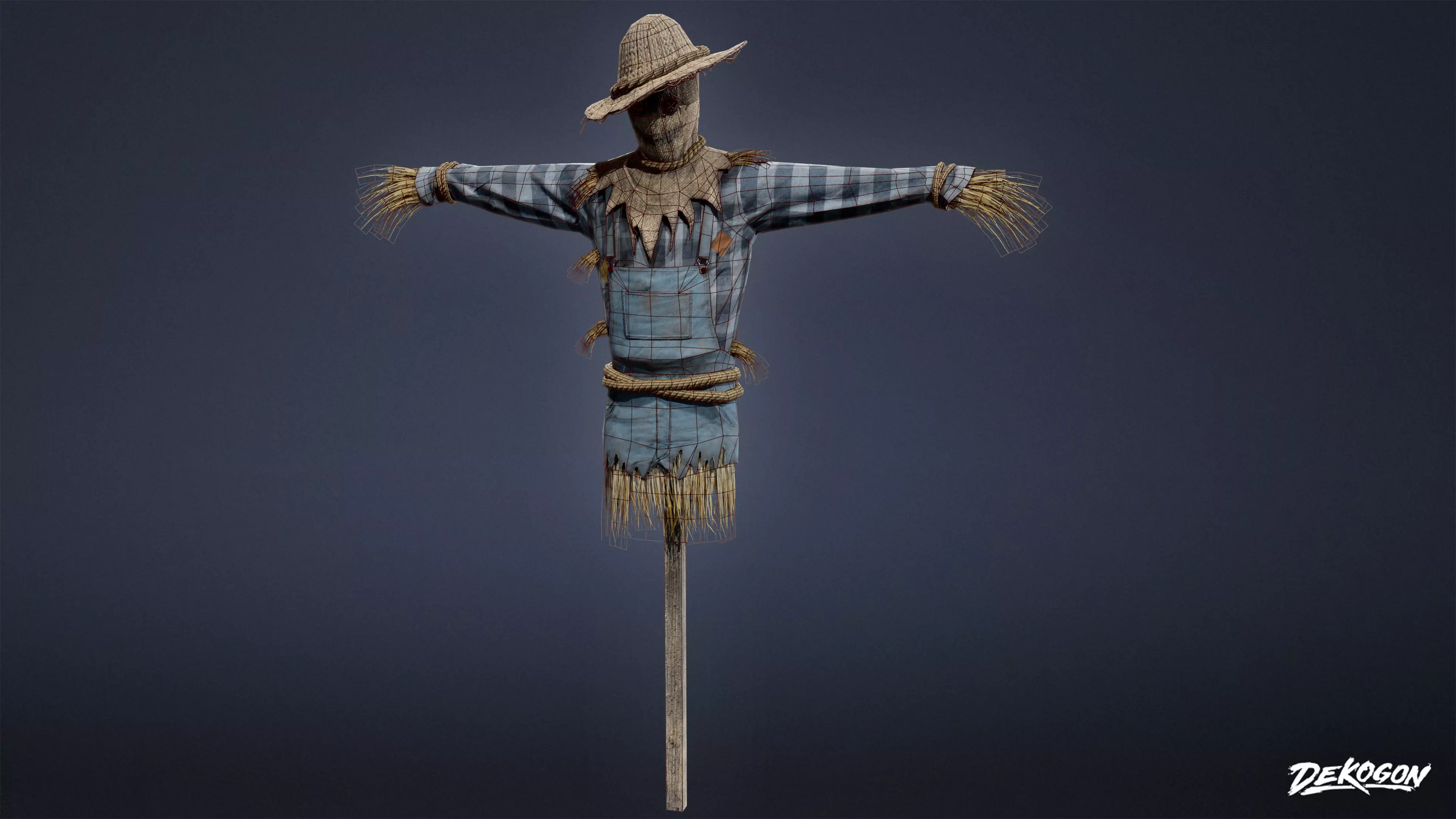 SUBURBS - Scarecrow 01 - LOW POLY AND NANITE Low-poly 3D model_0