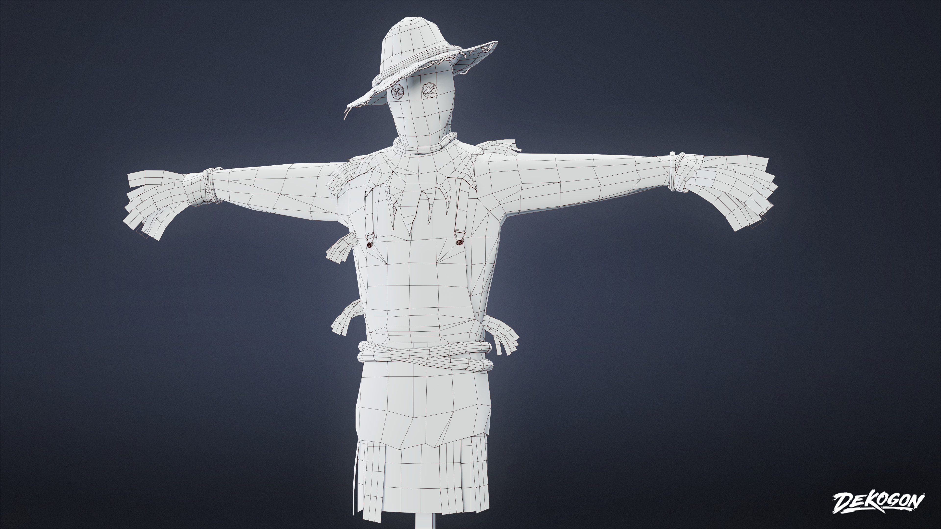 SUBURBS - Scarecrow 01 - LOW POLY AND NANITE Low-poly 3D model_8