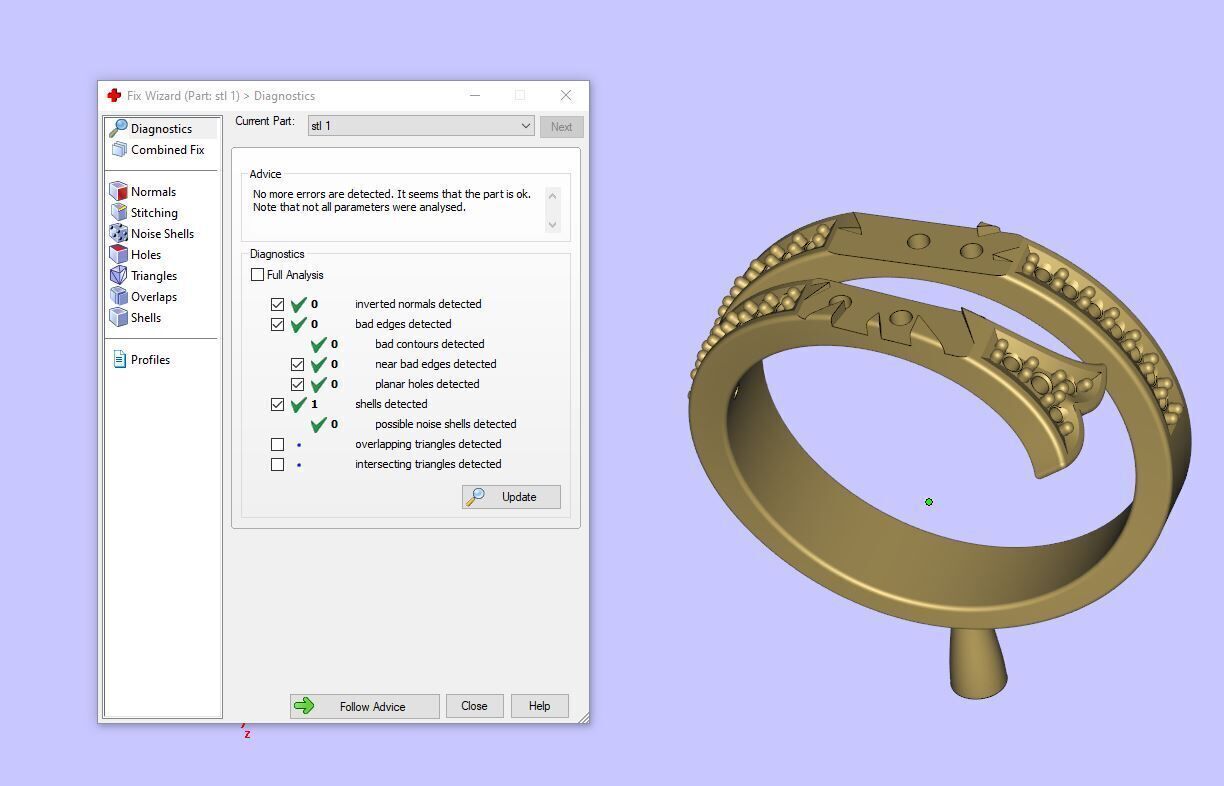 Stern Ring 3D Model Gold and Diamond Starburst Design 3D print model_9